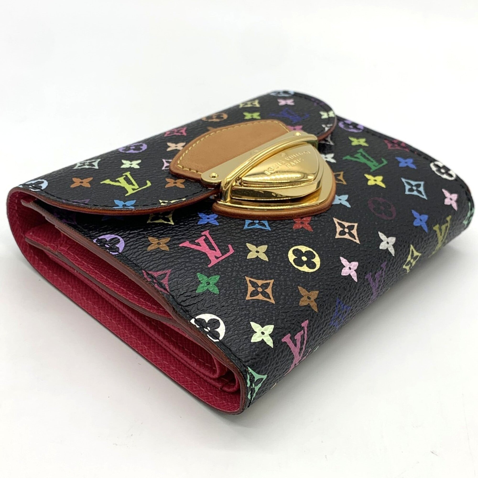 Louis Vuitton Black Monogram Multicolore Wallet (Tri-Fold) (Pre-Owned)