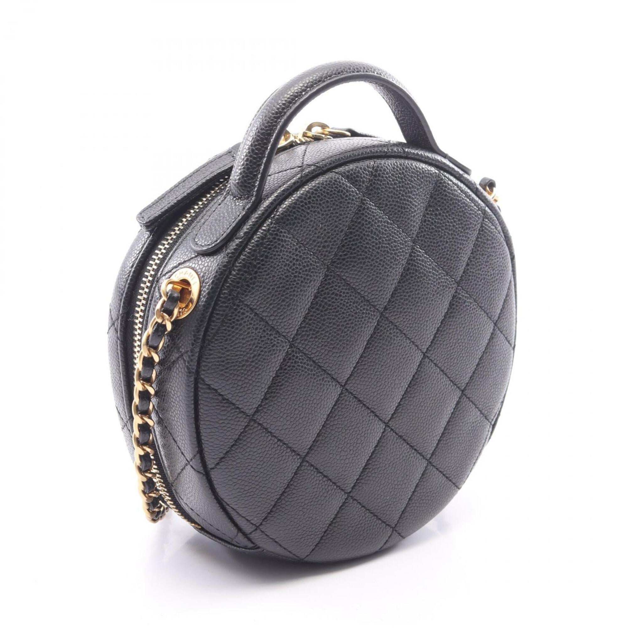 Chanel Black Grained Calfskin Handbag Shoulder Bag (Pre-Owned)