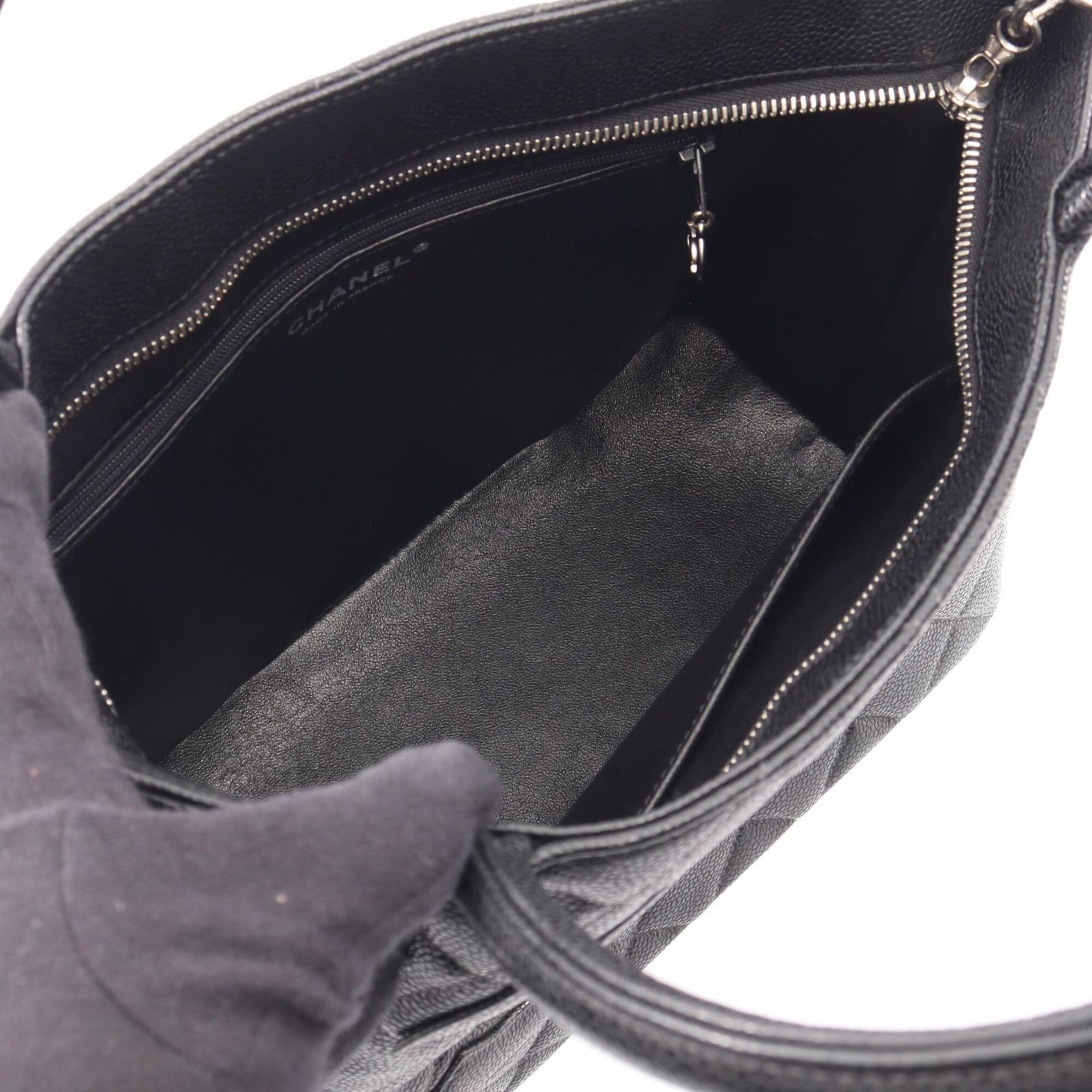 Chanel Black Grained Calfskin Handbag Tote Bag (Pre-Owned)
