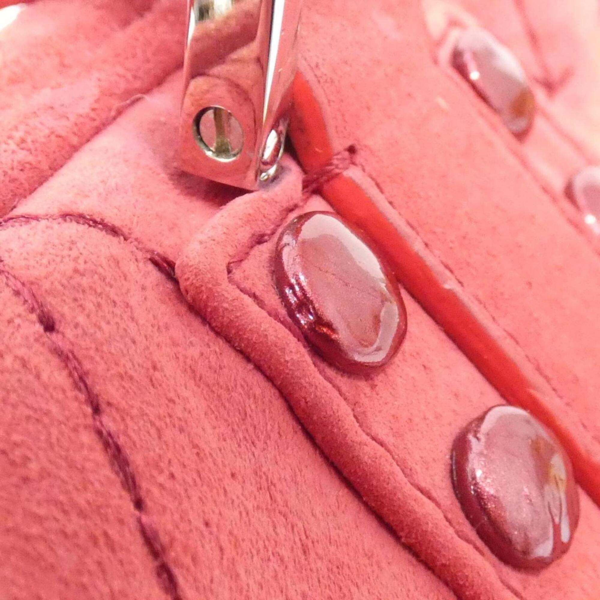 Loewe Red Color White Suede Handbag (Pre-Owned)