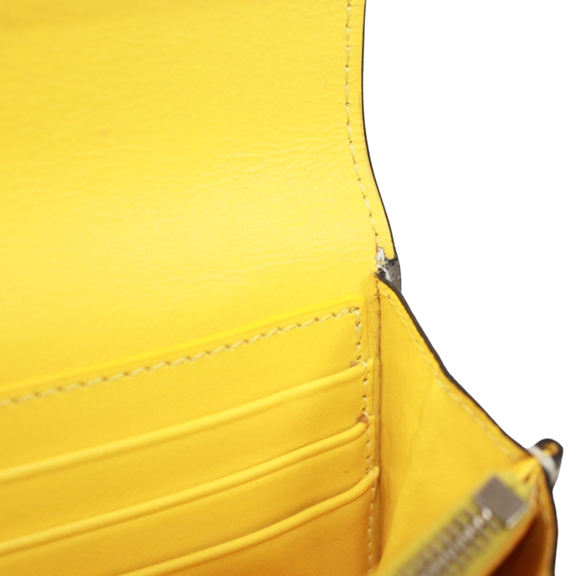 Celine Grayish Yellow Leather Long Wallet (Bi-Fold) (Pre-Owned)