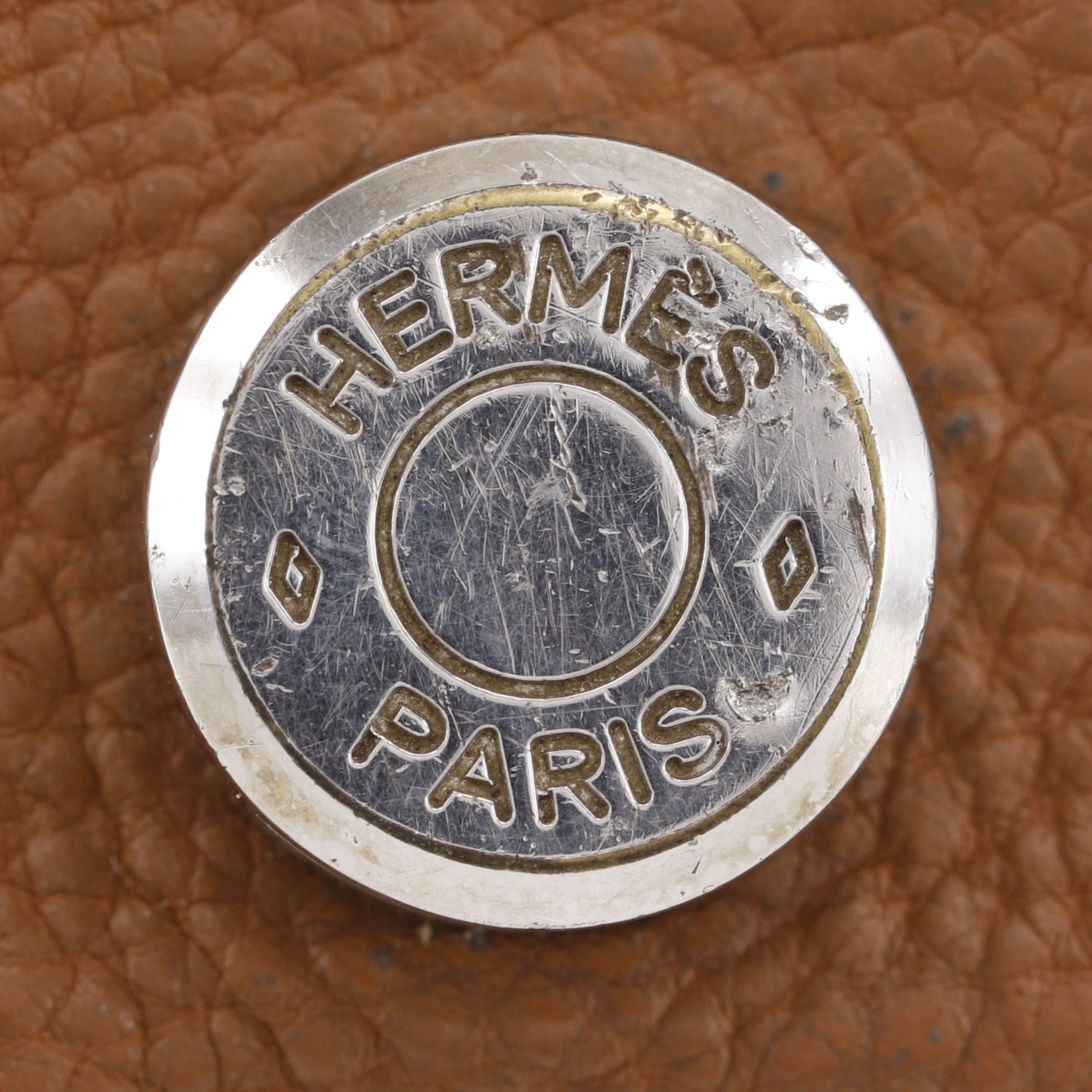Hermes Brown Taurillon Clemence Leather Long Wallet (Bi-Fold) (Pre-Owned)