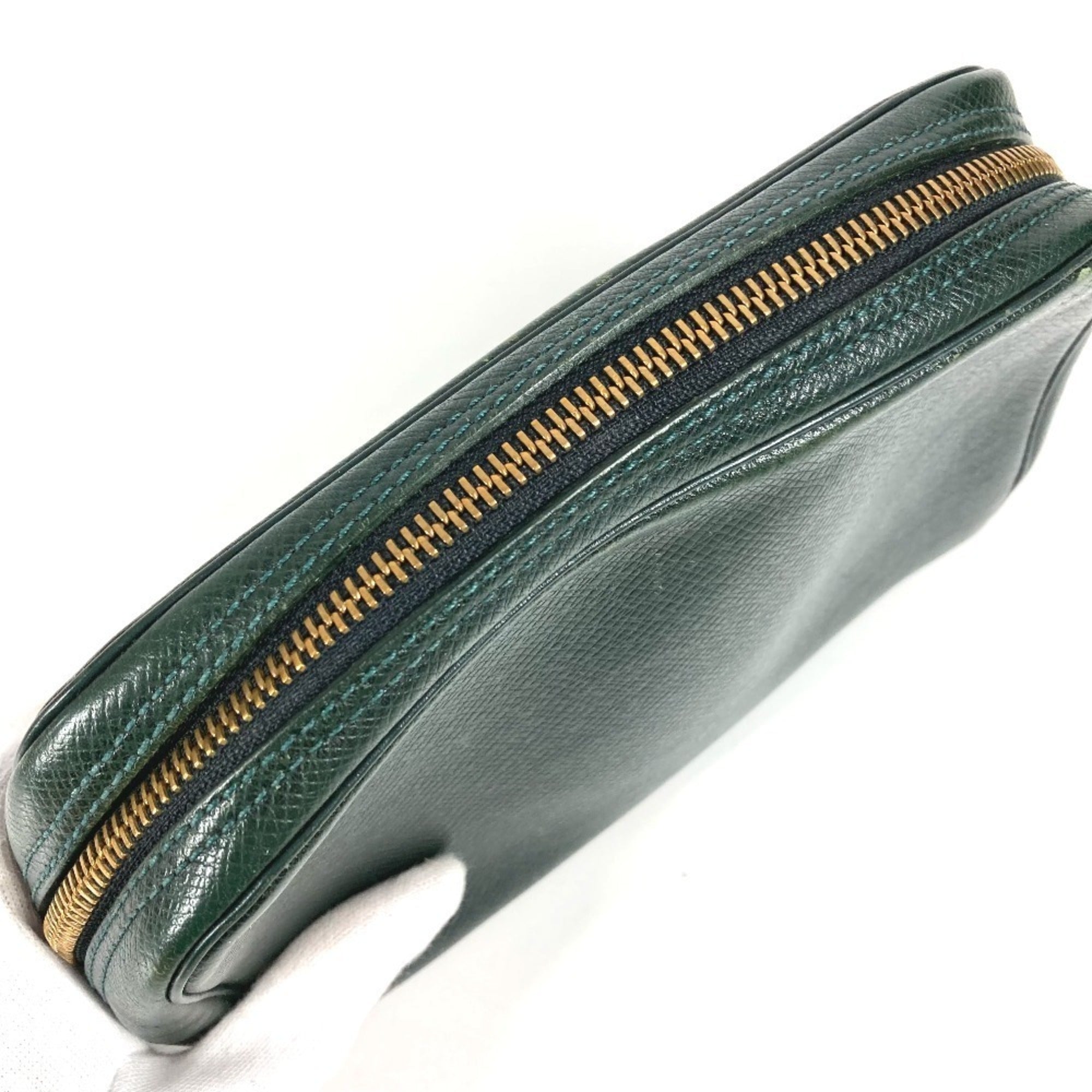 Louis Vuitton Episea Green Taiga Leather Clutch Bag Pouch (Pre-Owned)