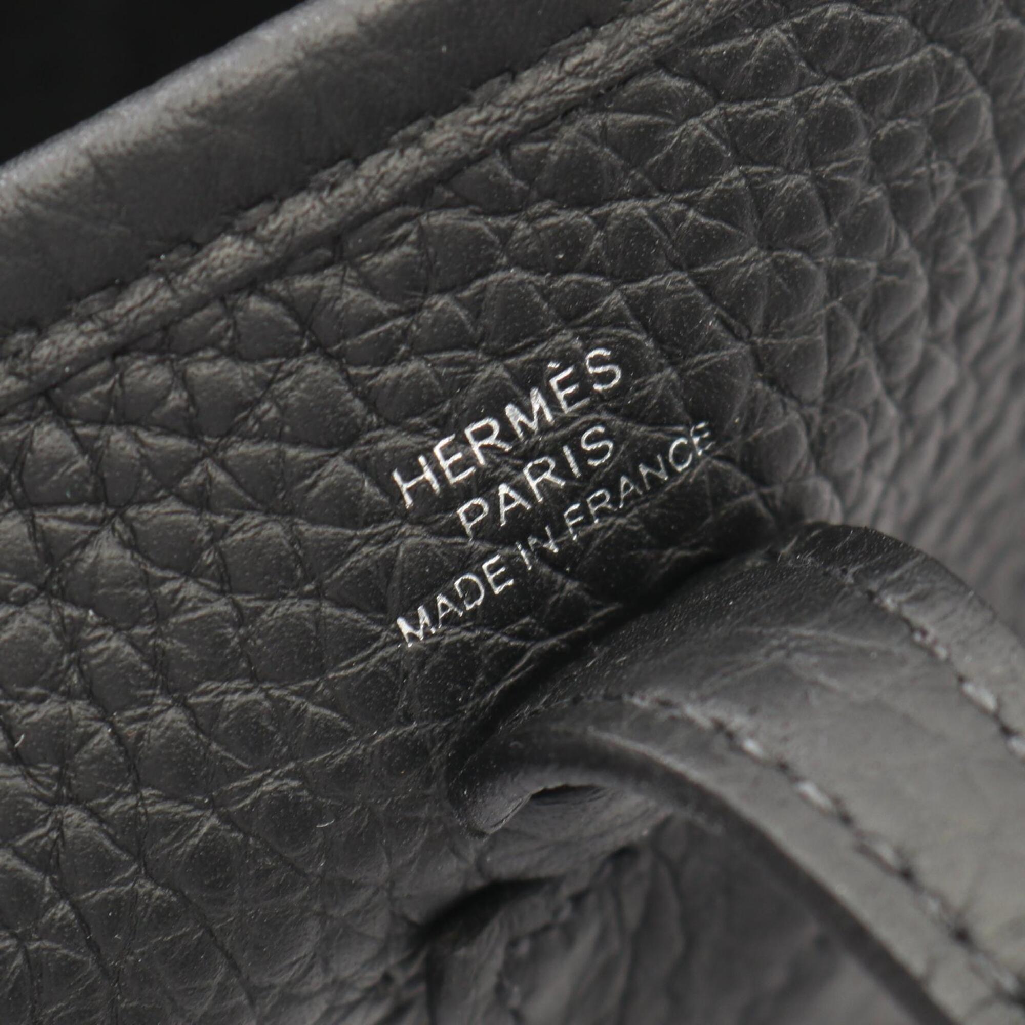 Hermes Black Taurillon Clemence Leather Shoulder Bag (Pre-Owned)