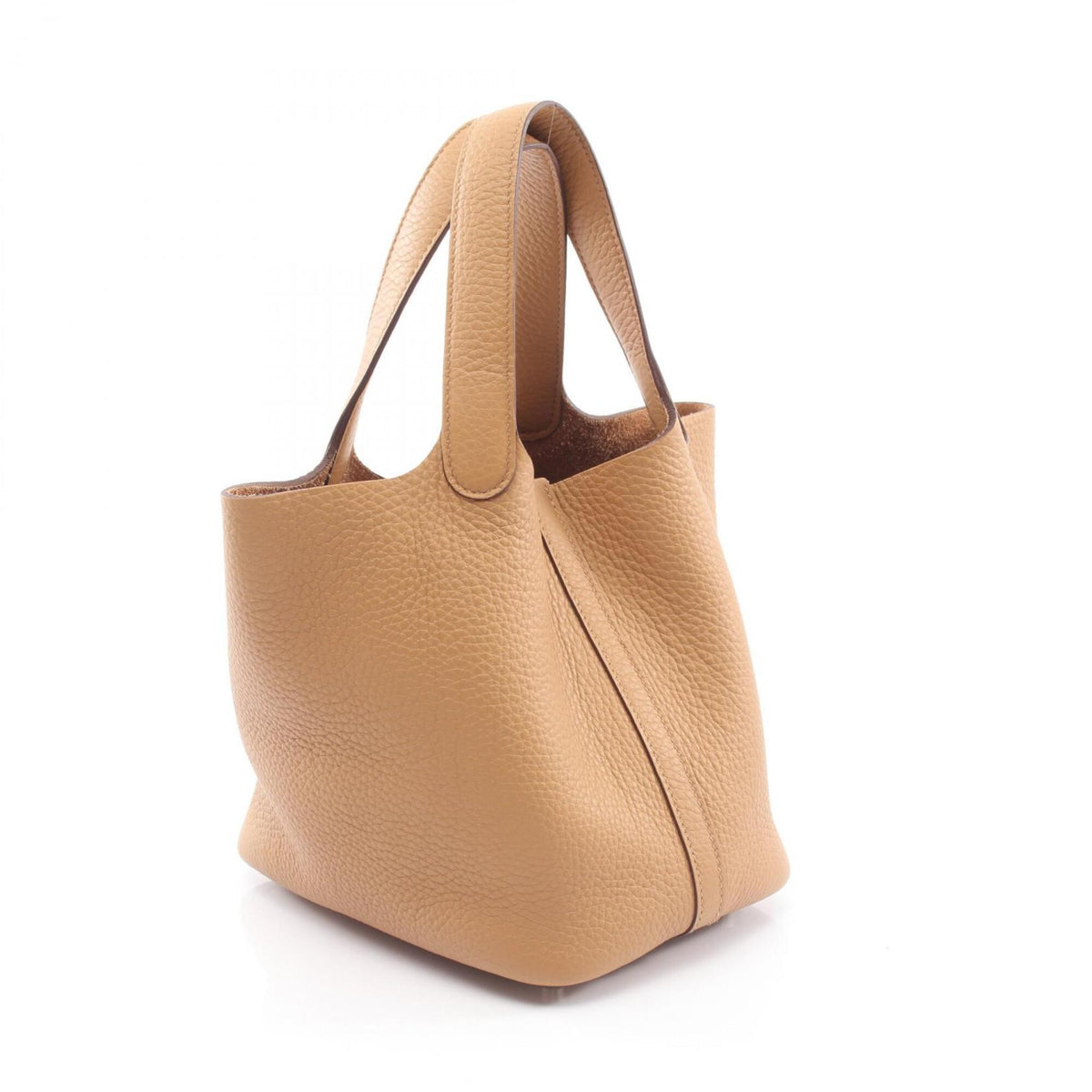 Hermes Beige Taurillon Clemence Leather Handbag (Pre-Owned)