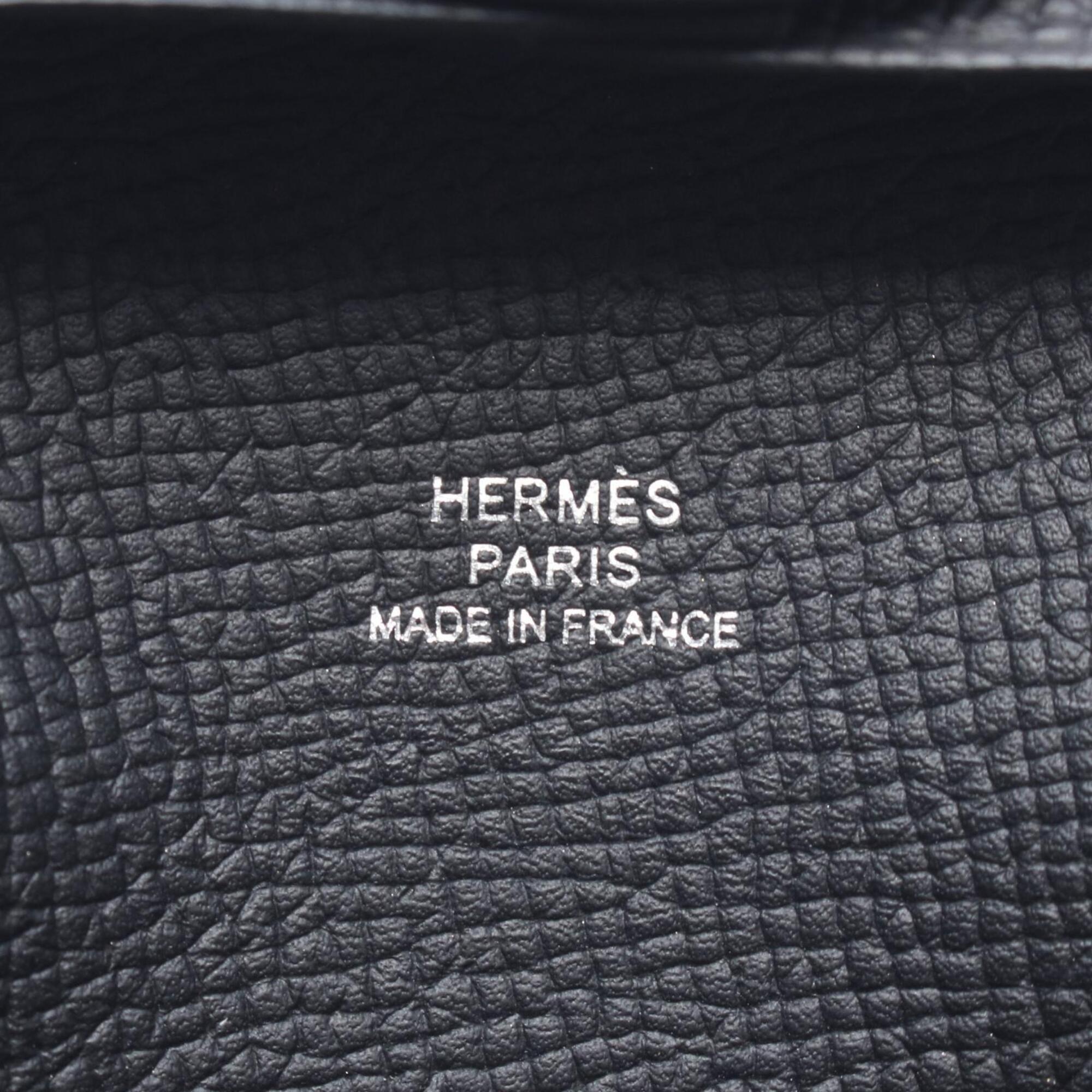 Hermes Black Epsom Leather Leather Coin Purse/Coin Case (Pre-Owned)