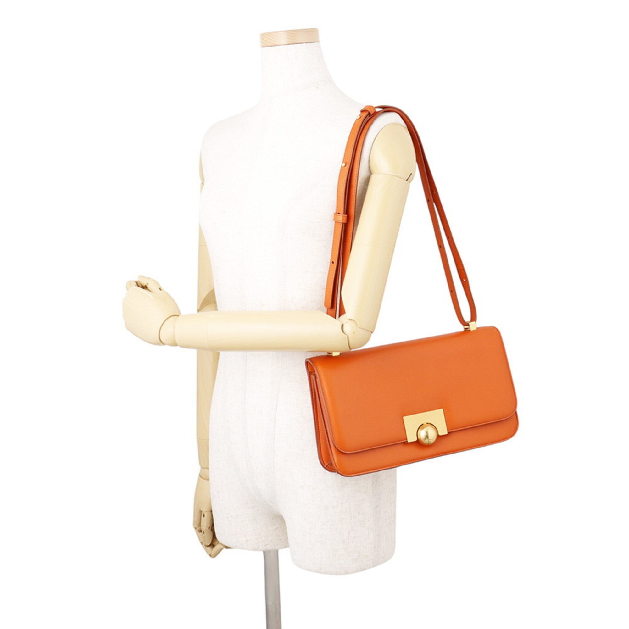 Bottega Veneta Orange Leather Shoulder Bag (Pre-Owned)
