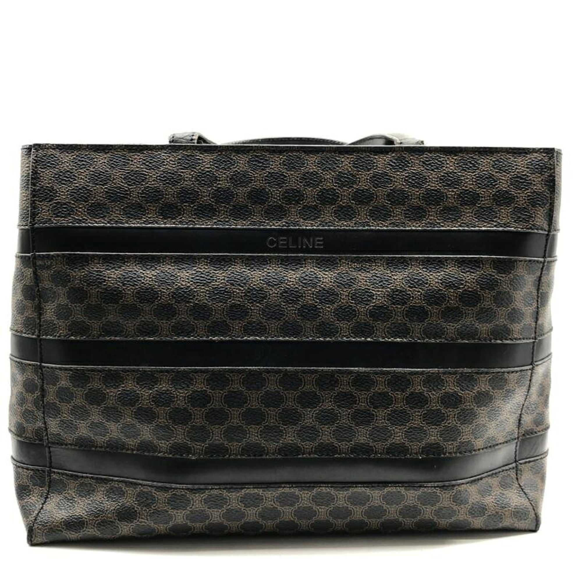 Celine Macadam Brown Pvc Tote Bag (Pre-Owned)