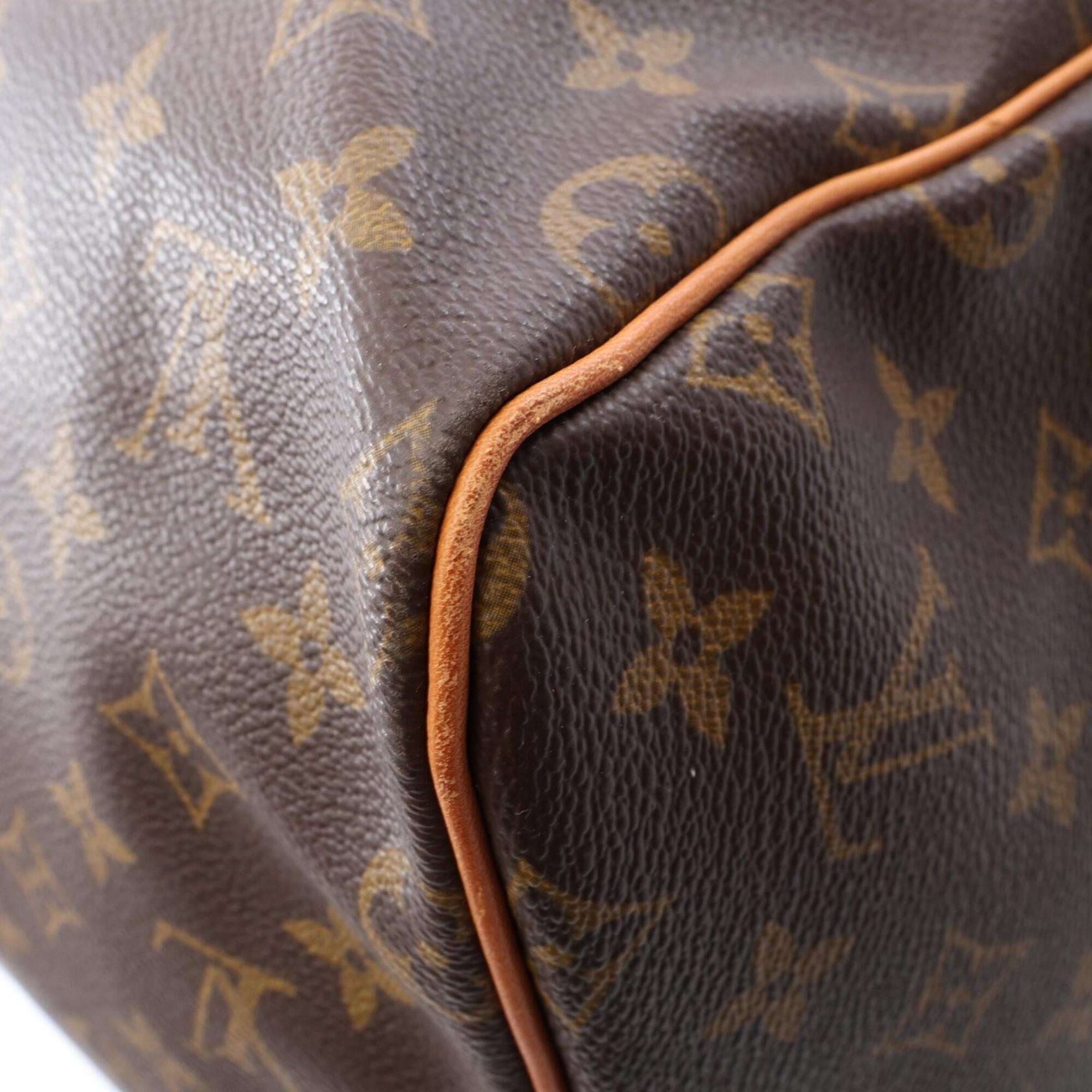 Louis Vuitton Brown Monogram Coated Canvas Leather Boston Bag Handbag (Pre-Owned)