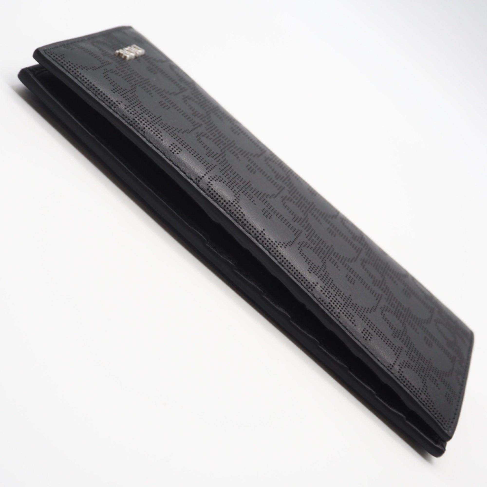 Christian Dior Black Leather Long Wallet (Bi-Fold) (Pre-Owned)