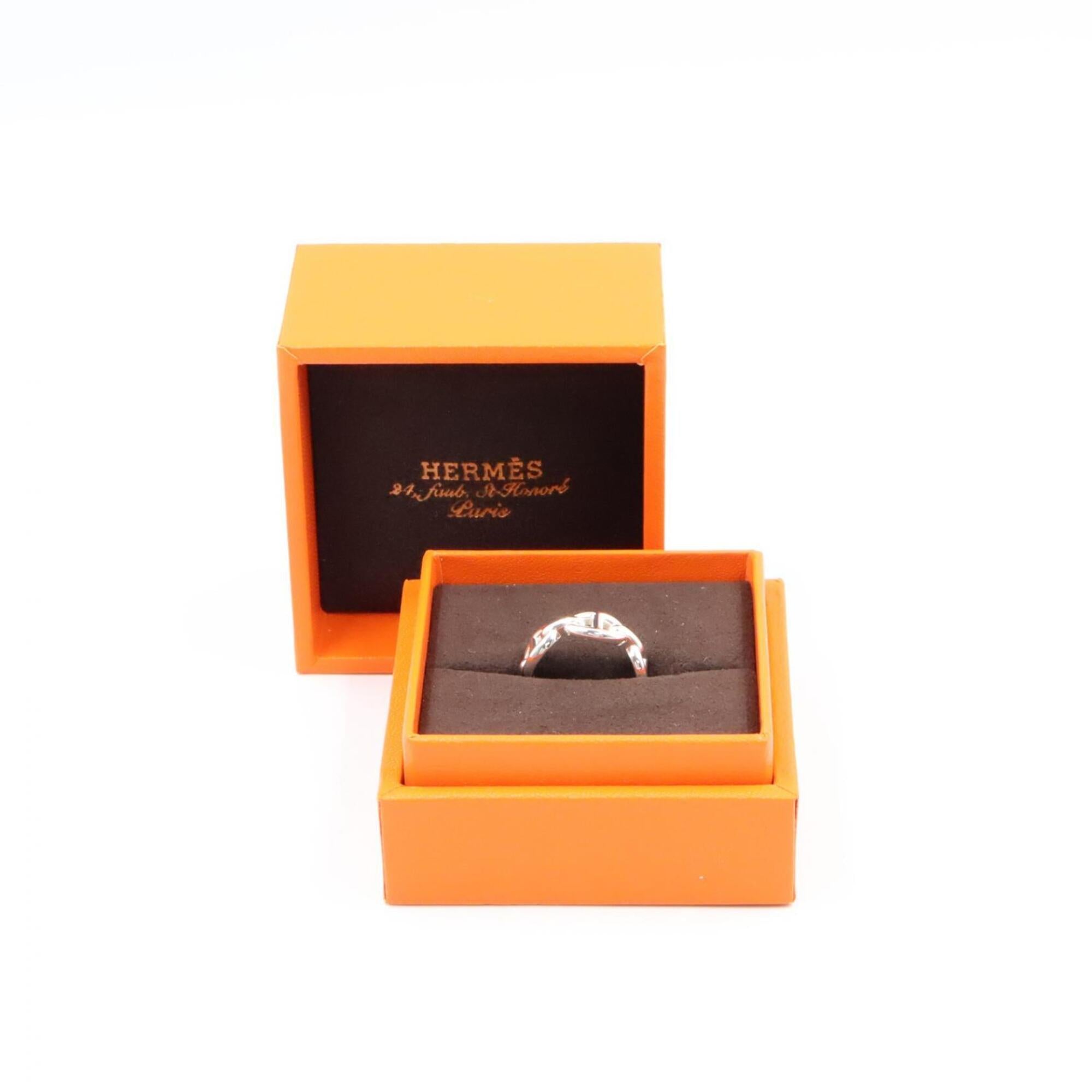Hermes Silver Silver 925 Band Ring (Pre-Owned)