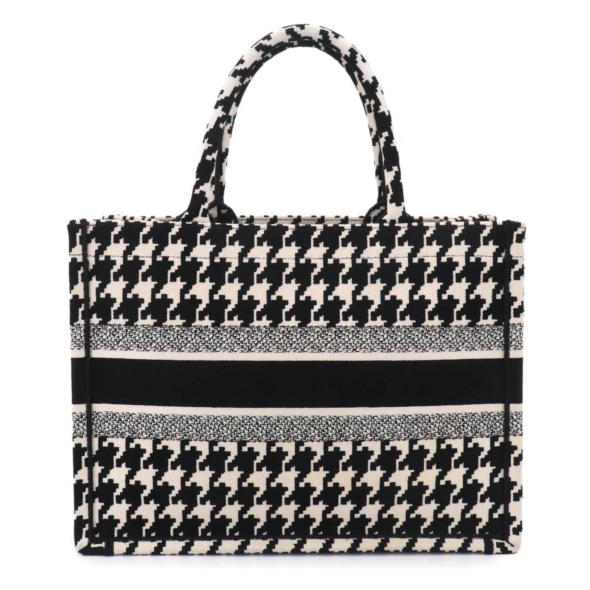 Christian Dior Black White Canvas Handbag Tote Bag (Pre-Owned)