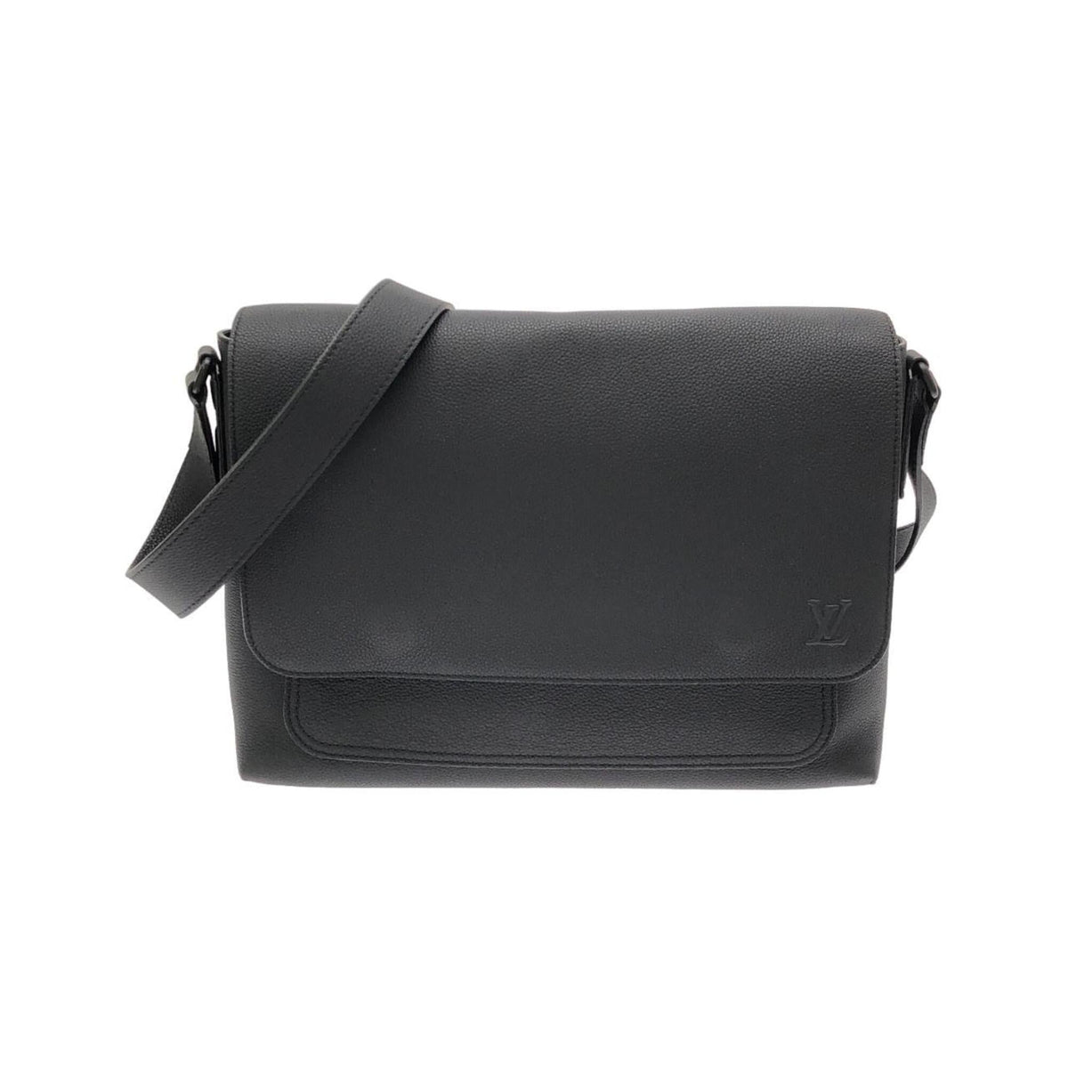 Louis Vuitton Black Leather Shoulder Bag (Pre-Owned)