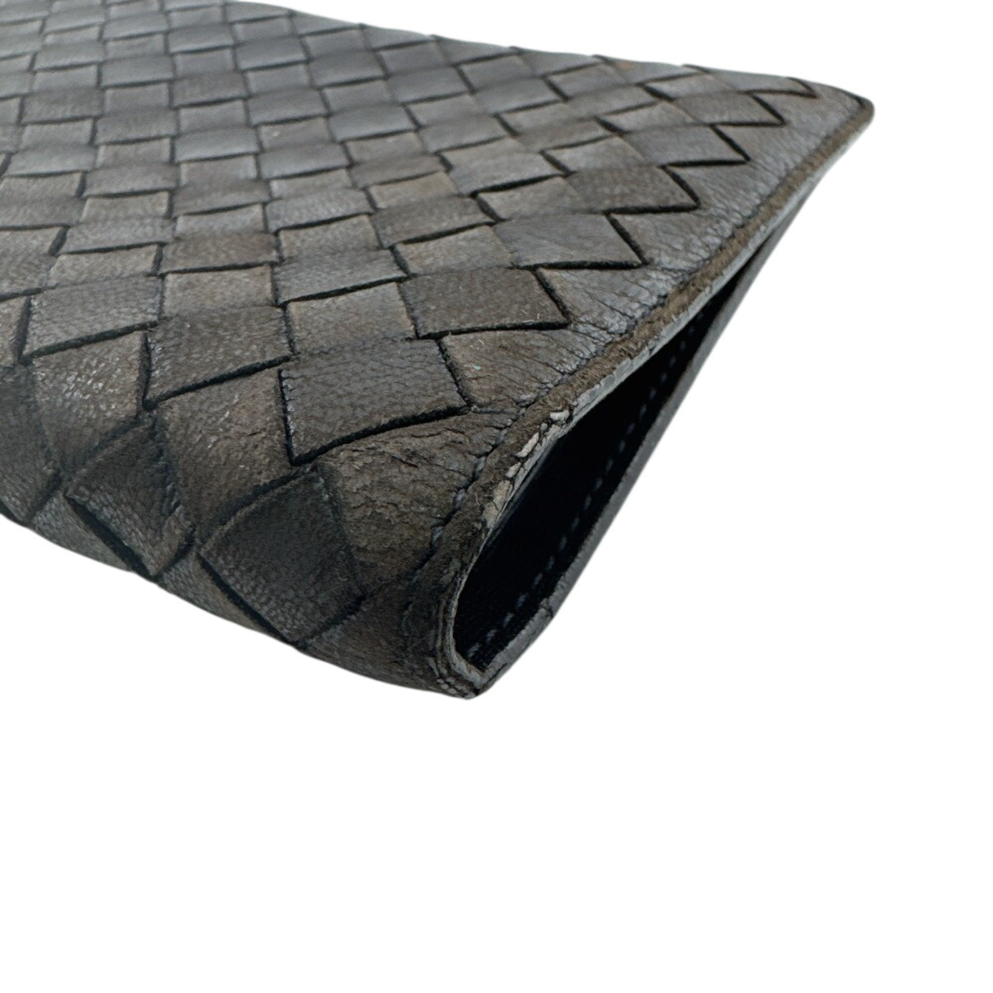 Bottega Veneta Black Intrecciato Long Wallet (Bi-Fold) (Pre-Owned)