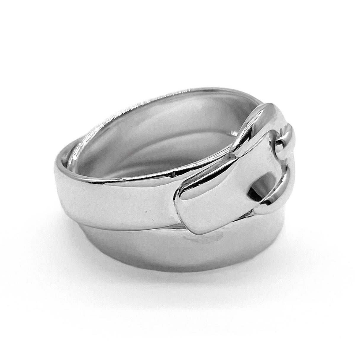 Hermes Silver 925 Band Ring (Pre-Owned)