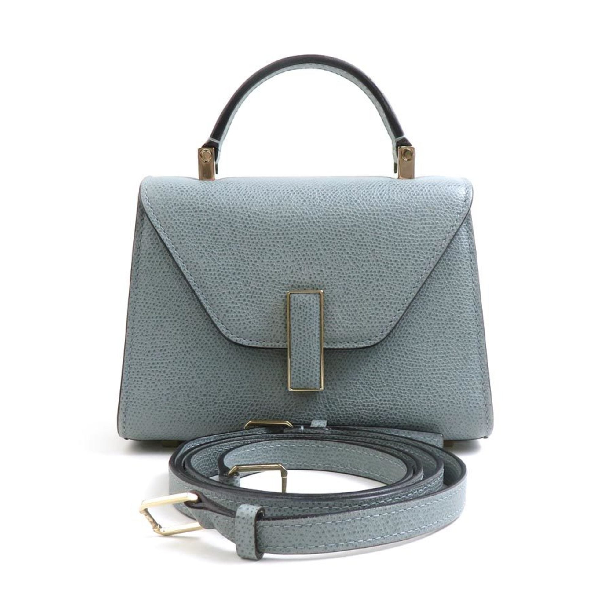 Valextra Blue Leather Shoulder Bag (Pre-Owned)