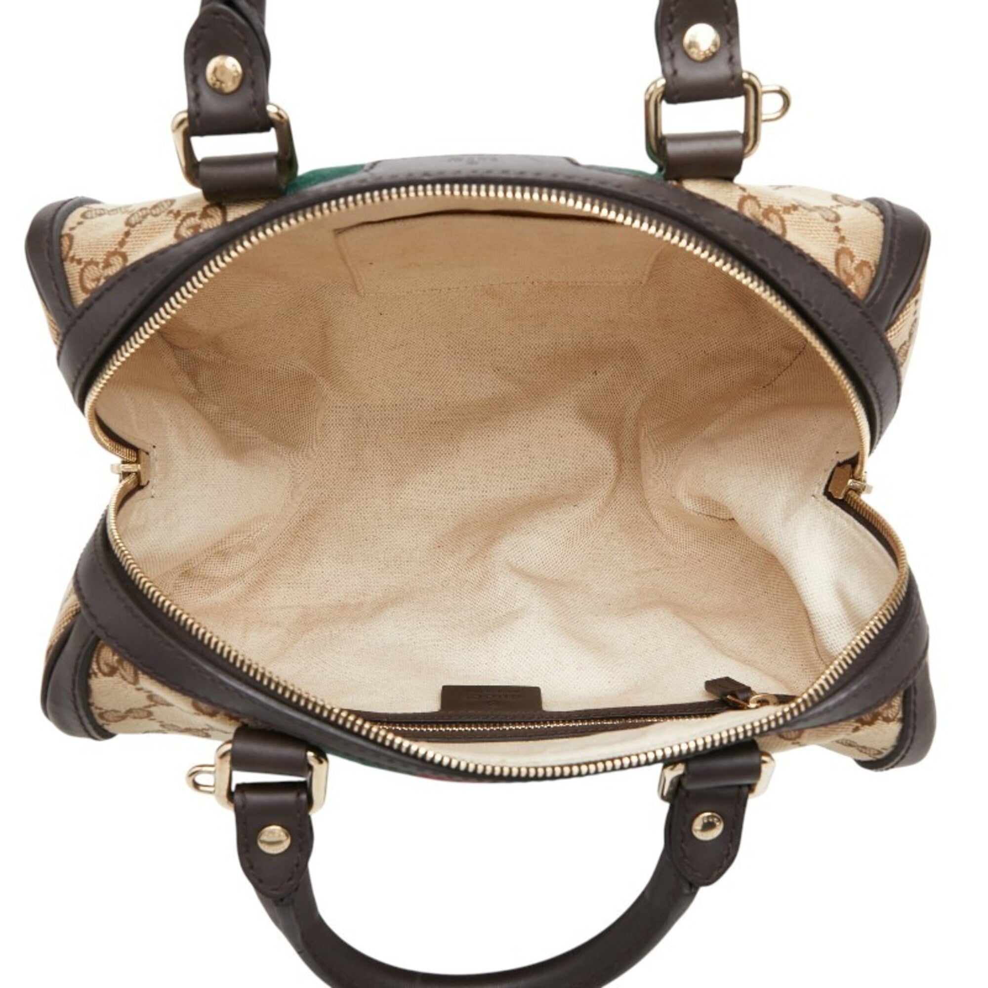 Gucci Beige Multi-Color Canvas Leather Handbag Shoulder Bag (Pre-Owned)