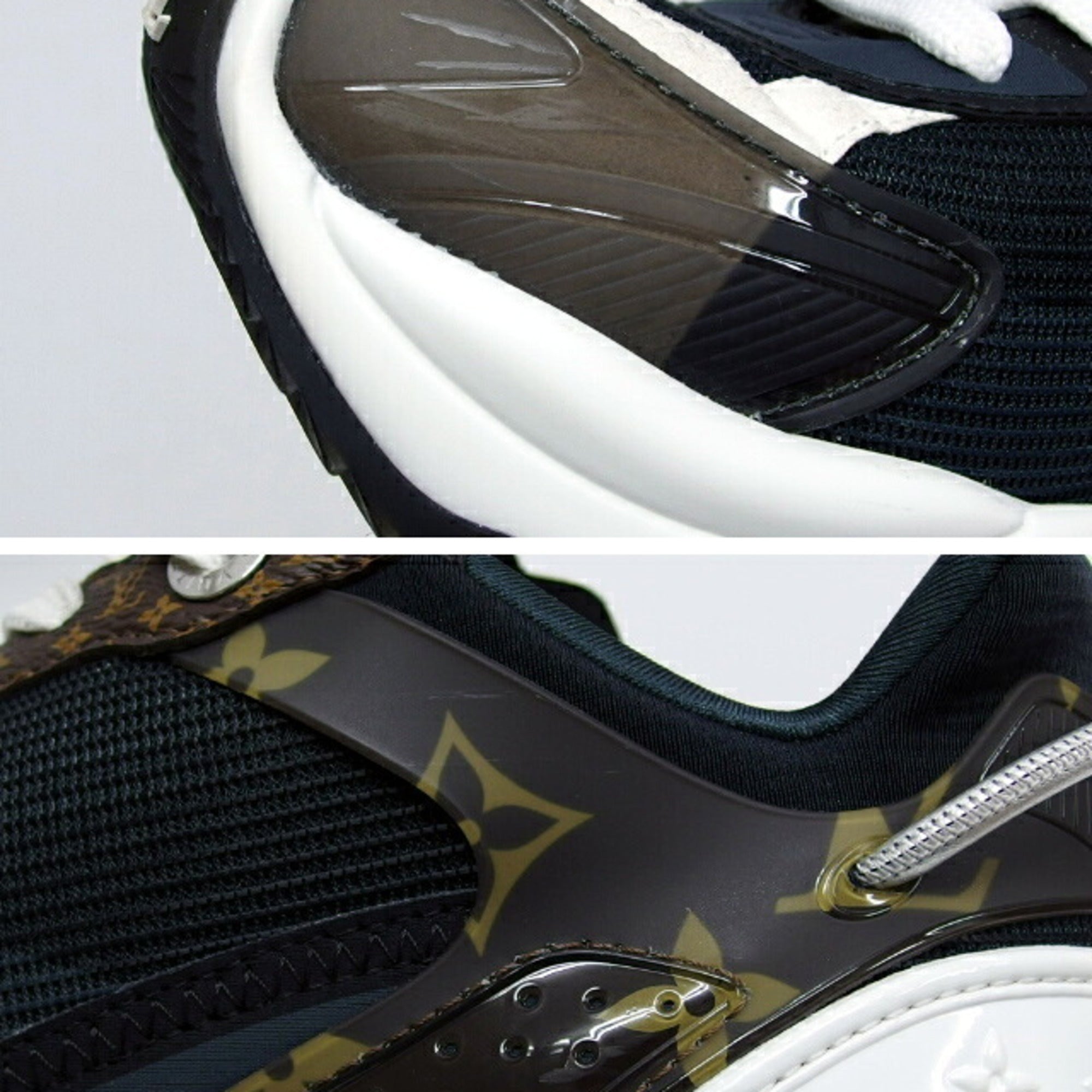 Louis Vuitton Black Dark Brown White Sneakers (Pre-Owned)