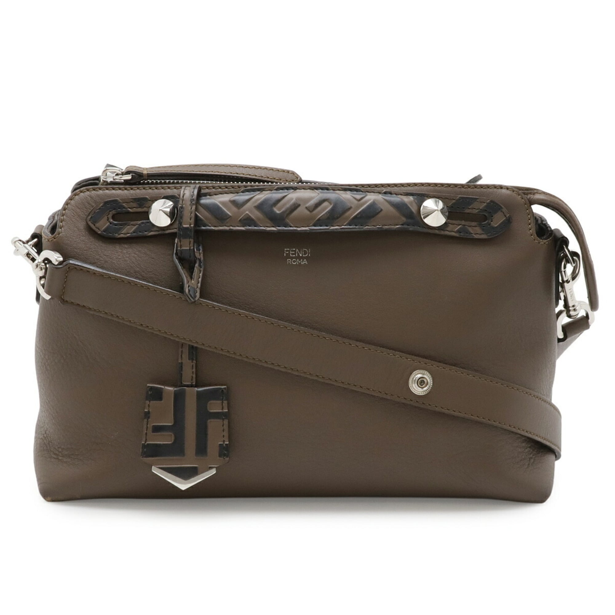 Fendi By The Way Brown Leather Handbag Shoulder Bag (Pre-Owned)