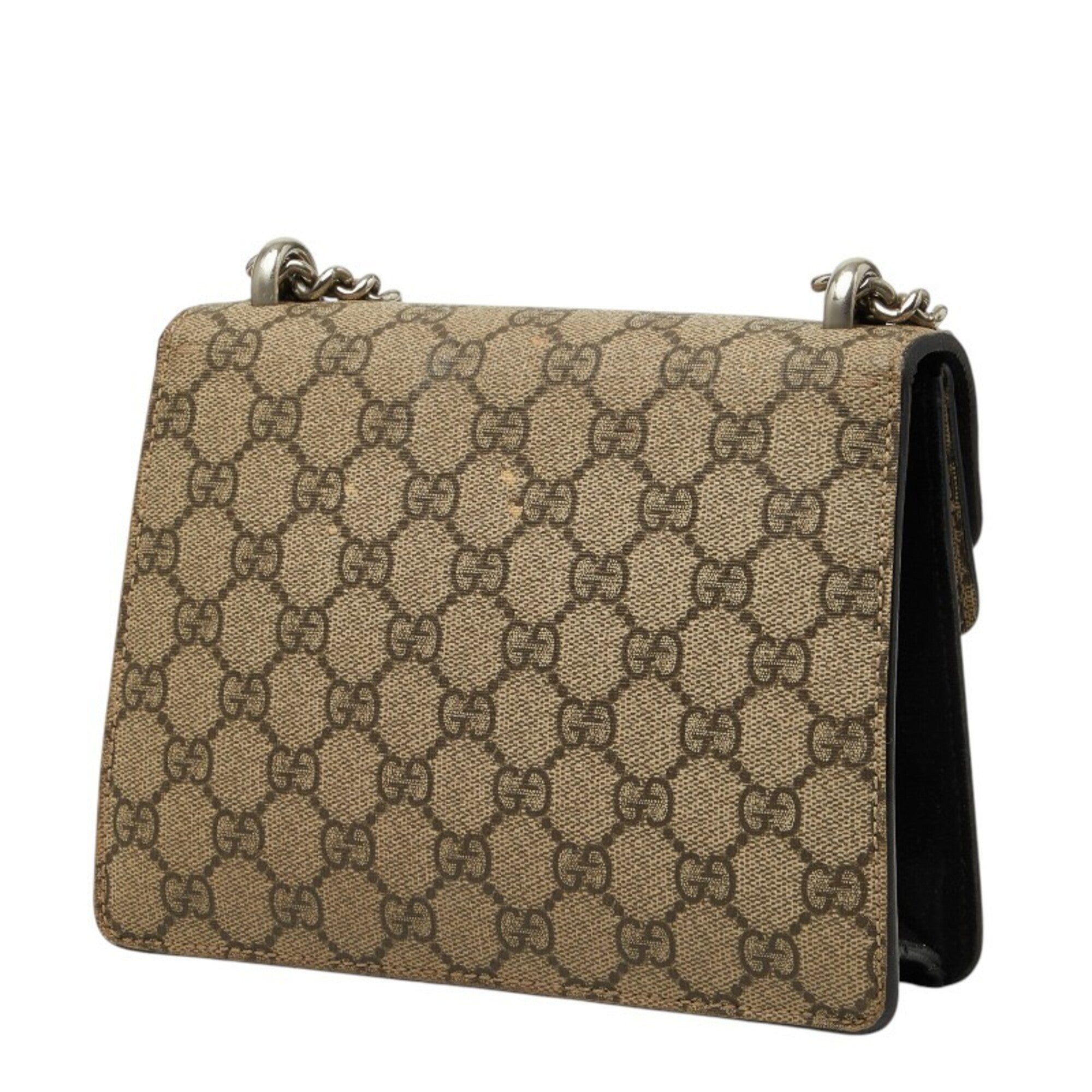 Gucci Beige Black Pvc Leather Shoulder Bag (Pre-Owned)