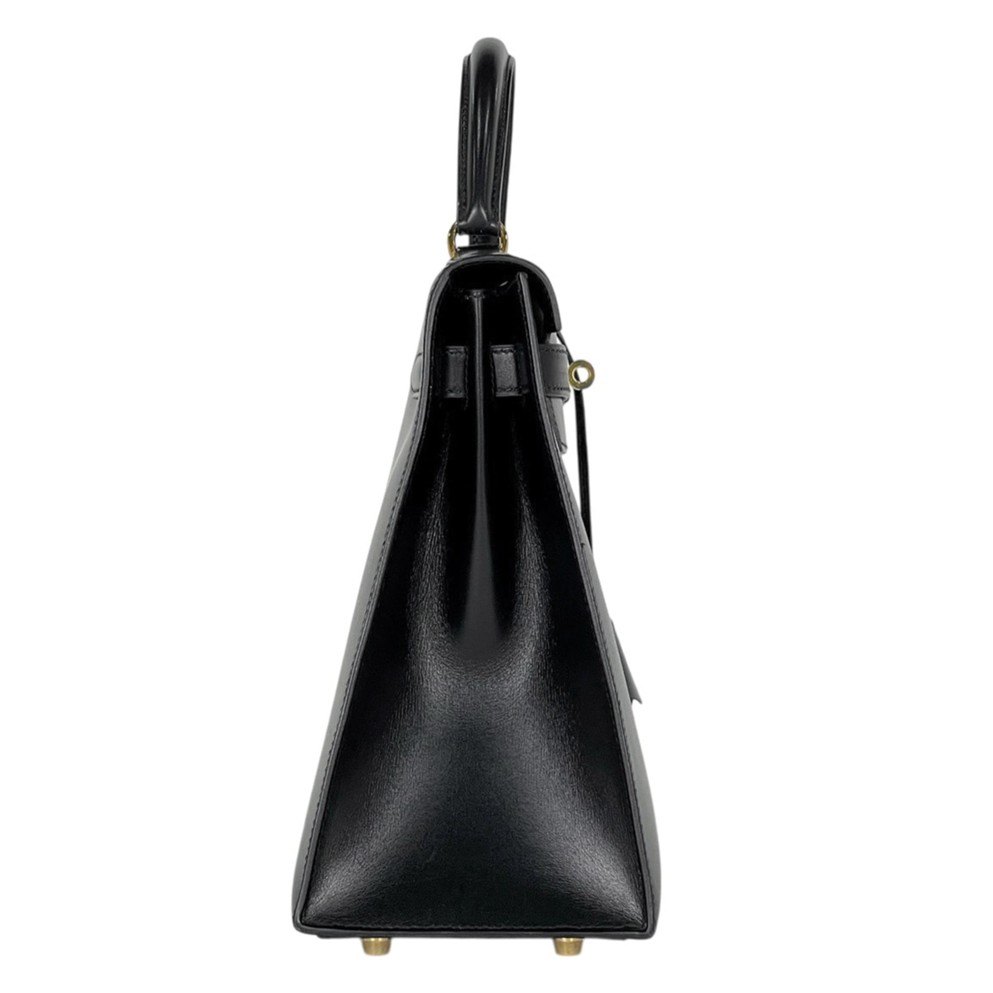 Hermes Black Box Calf Leather Handbag (Pre-Owned)