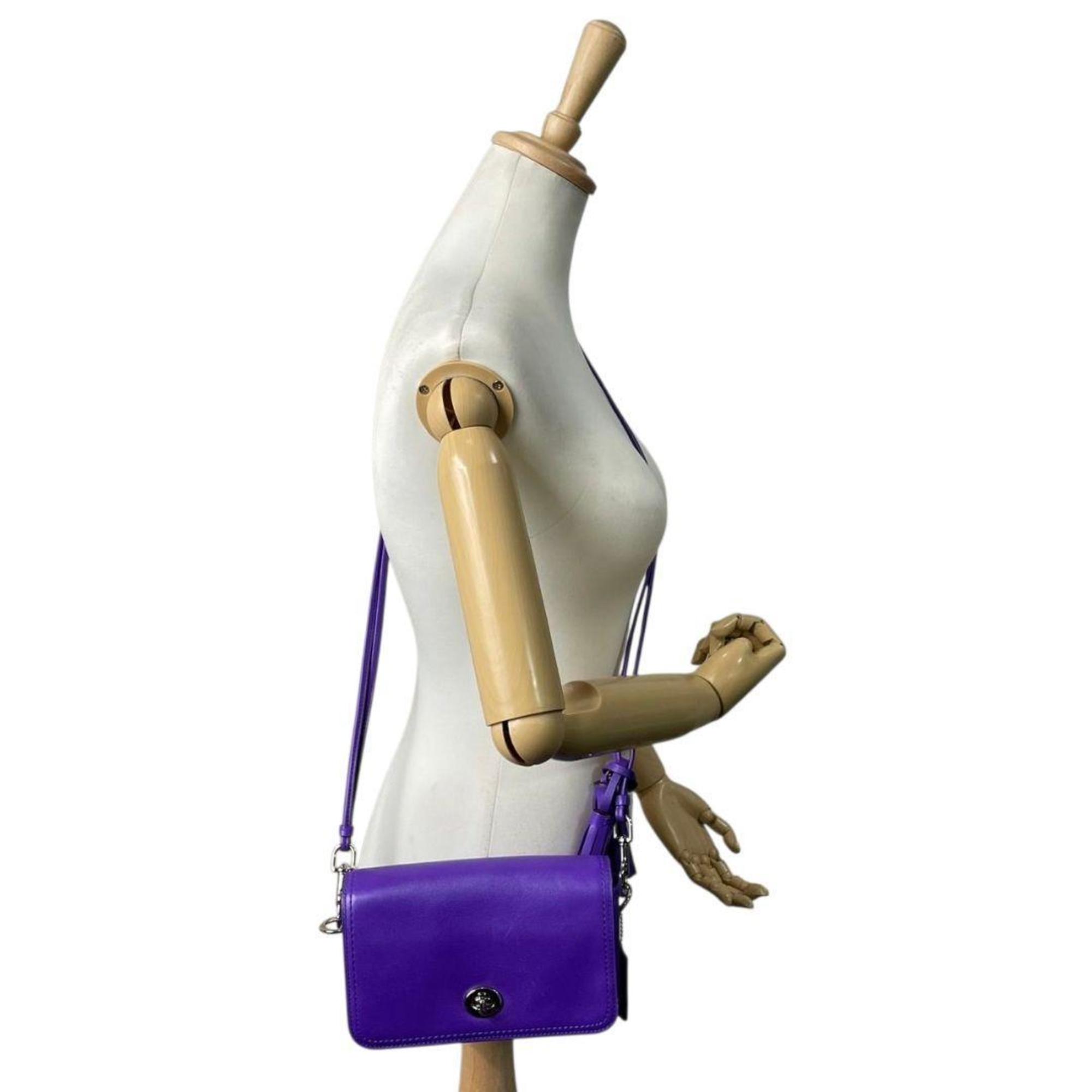 Coach Purple Leather Shoulder Bag (Pre-Owned)