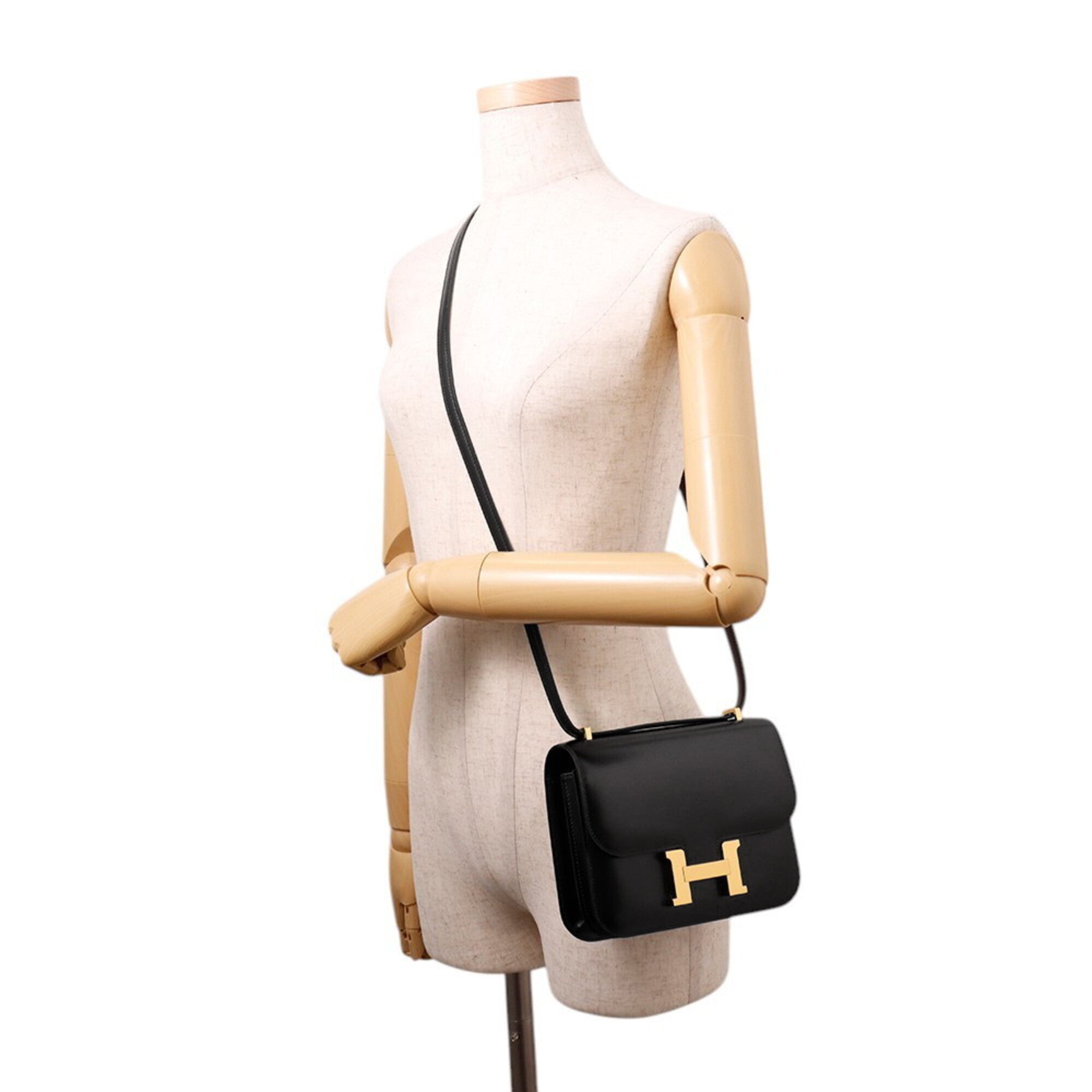 Hermes Constance Black Box Calf Leather Handbag (Pre-Owned)