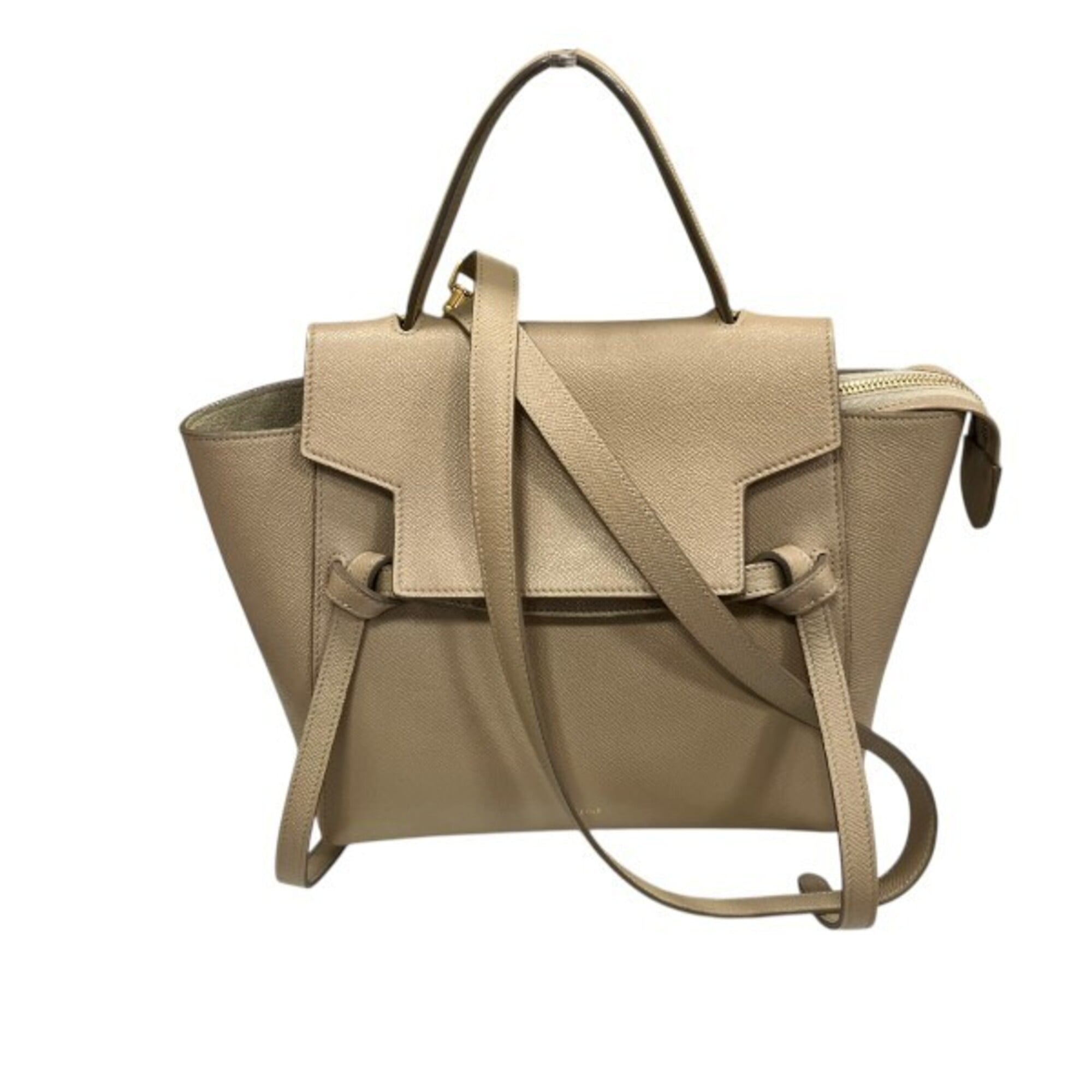 Celine Beige Leather Handbag Shoulder Bag (Pre-Owned)