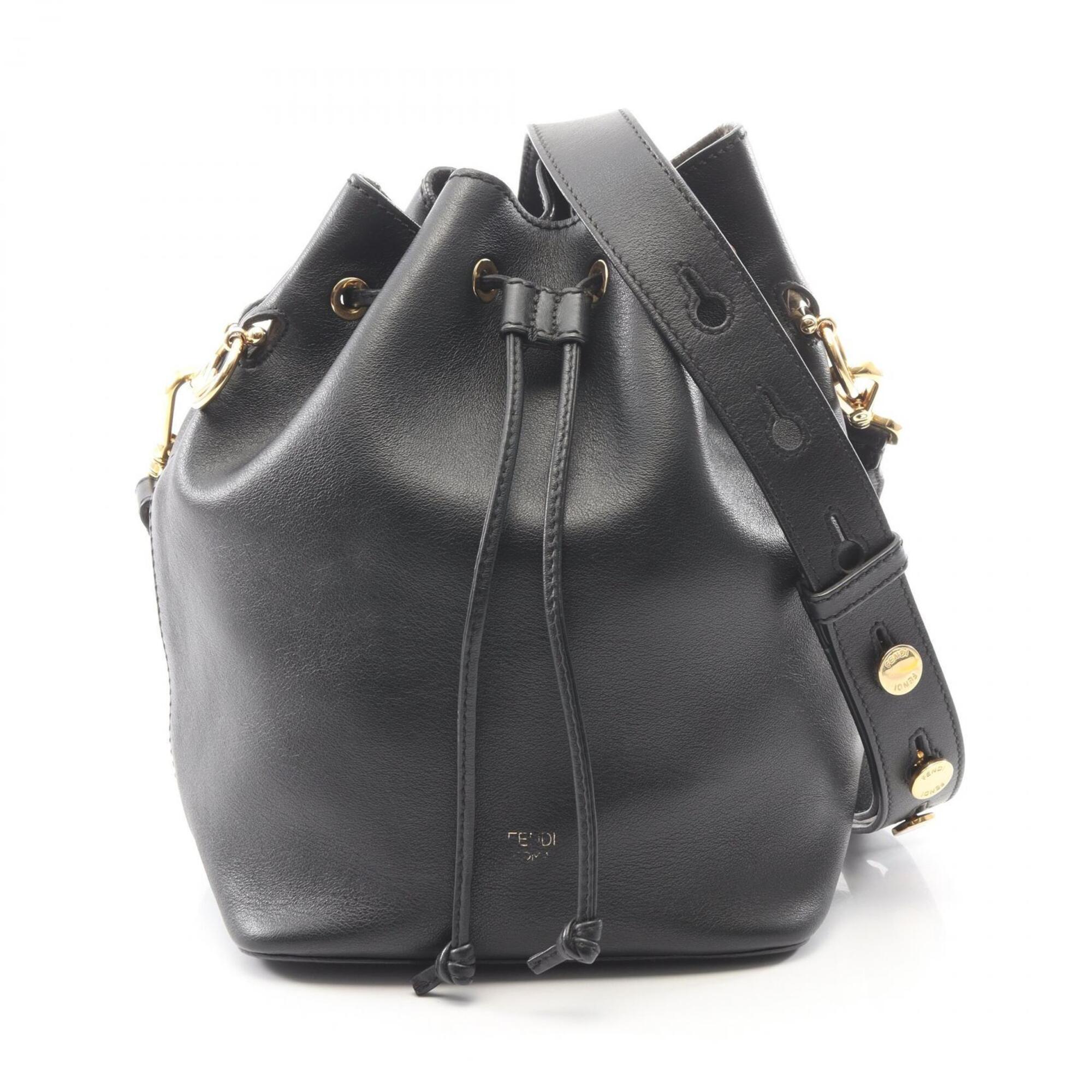 Fendi Black Leather Handbag Shoulder Bag (Pre-Owned)