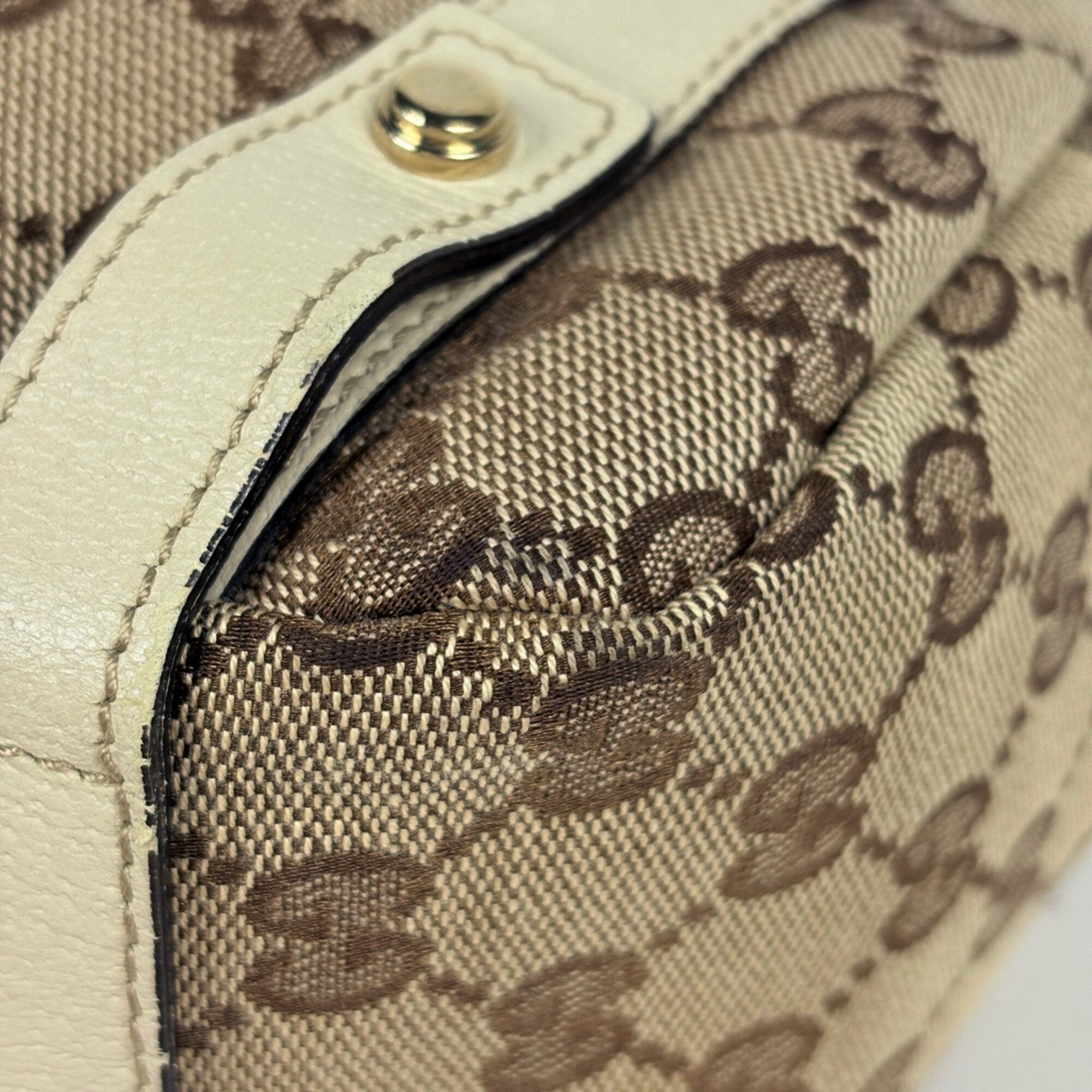 Gucci Brown Ivory Gg Canvas Shoulder Bag Tote Bag (Pre-Owned)
