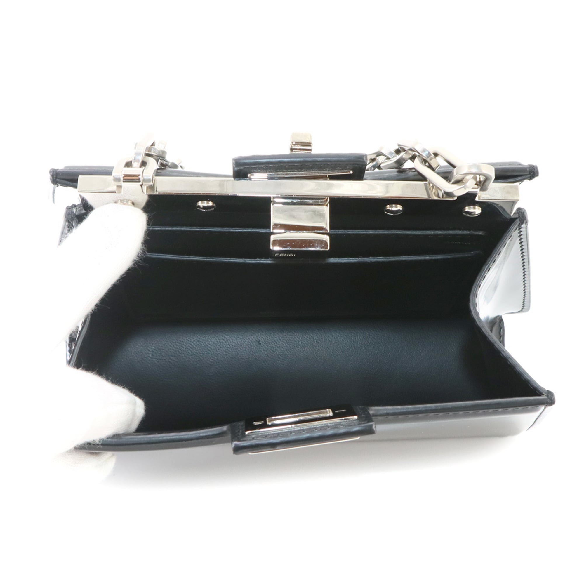 Fendi Peekaboo Black Leather Handbag Shoulder Bag (Pre-Owned)