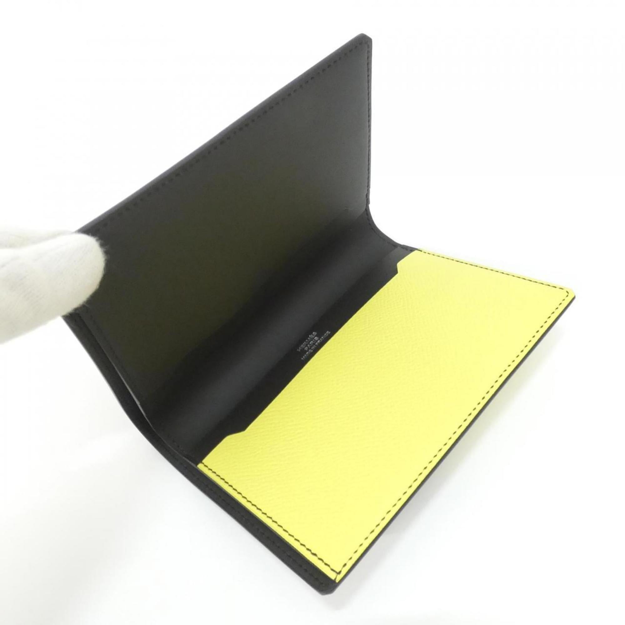 Hermes Lime Yellow Epsom Leather Leather Bill Wallet (Bi-Fold) (Pre-Owned)