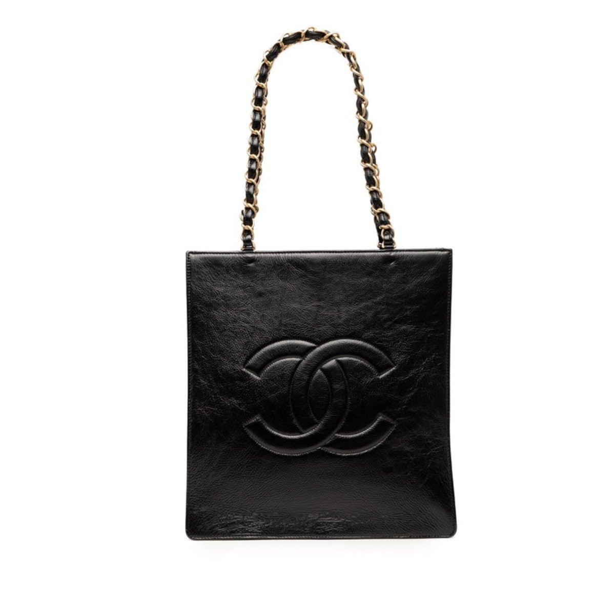 Chanel Black Leather Shoulder Bag Tote Bag (Pre-Owned)