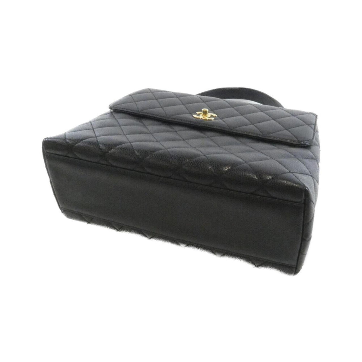 Chanel Black Grained Calfskin Handbag (Pre-Owned)