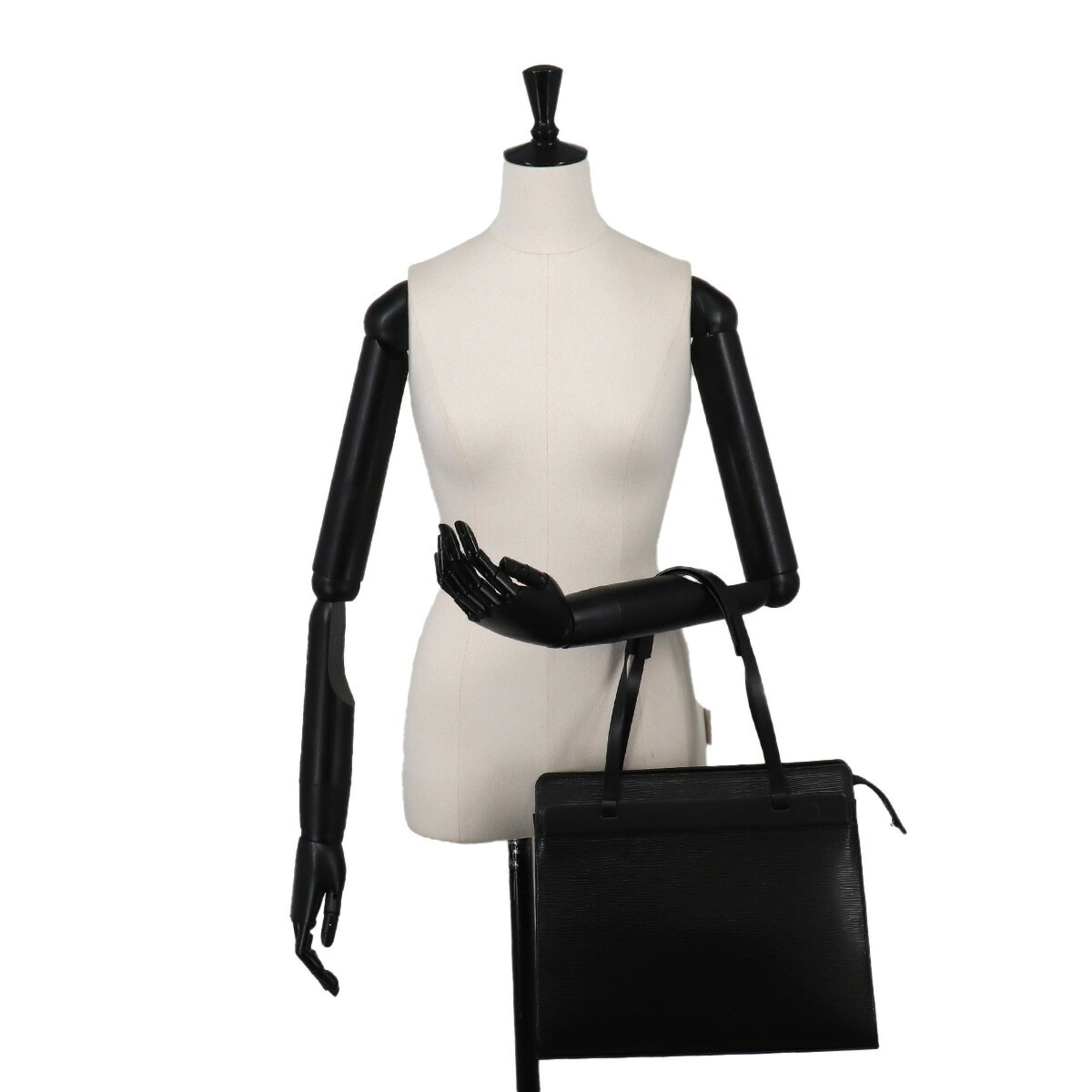 Louis Vuitton Black Noir Epi Leather Handbag Tote Bag (Pre-Owned)