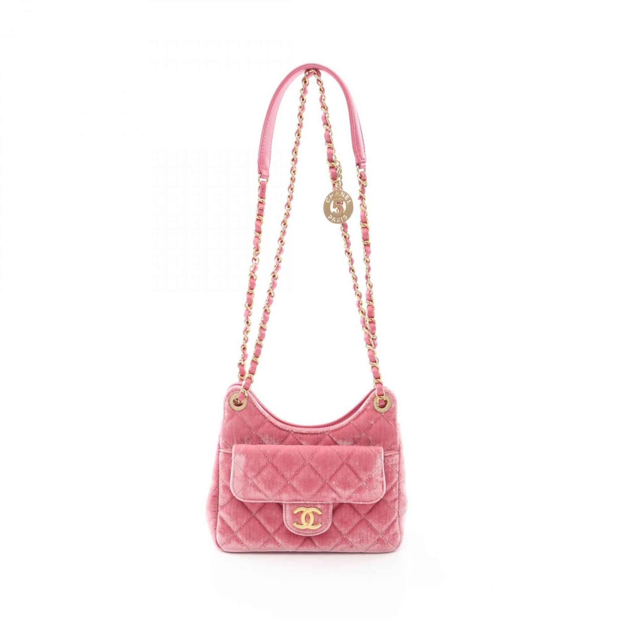 Chanel Pink Fabric Leather Handbag Shoulder Bag (Pre-Owned)