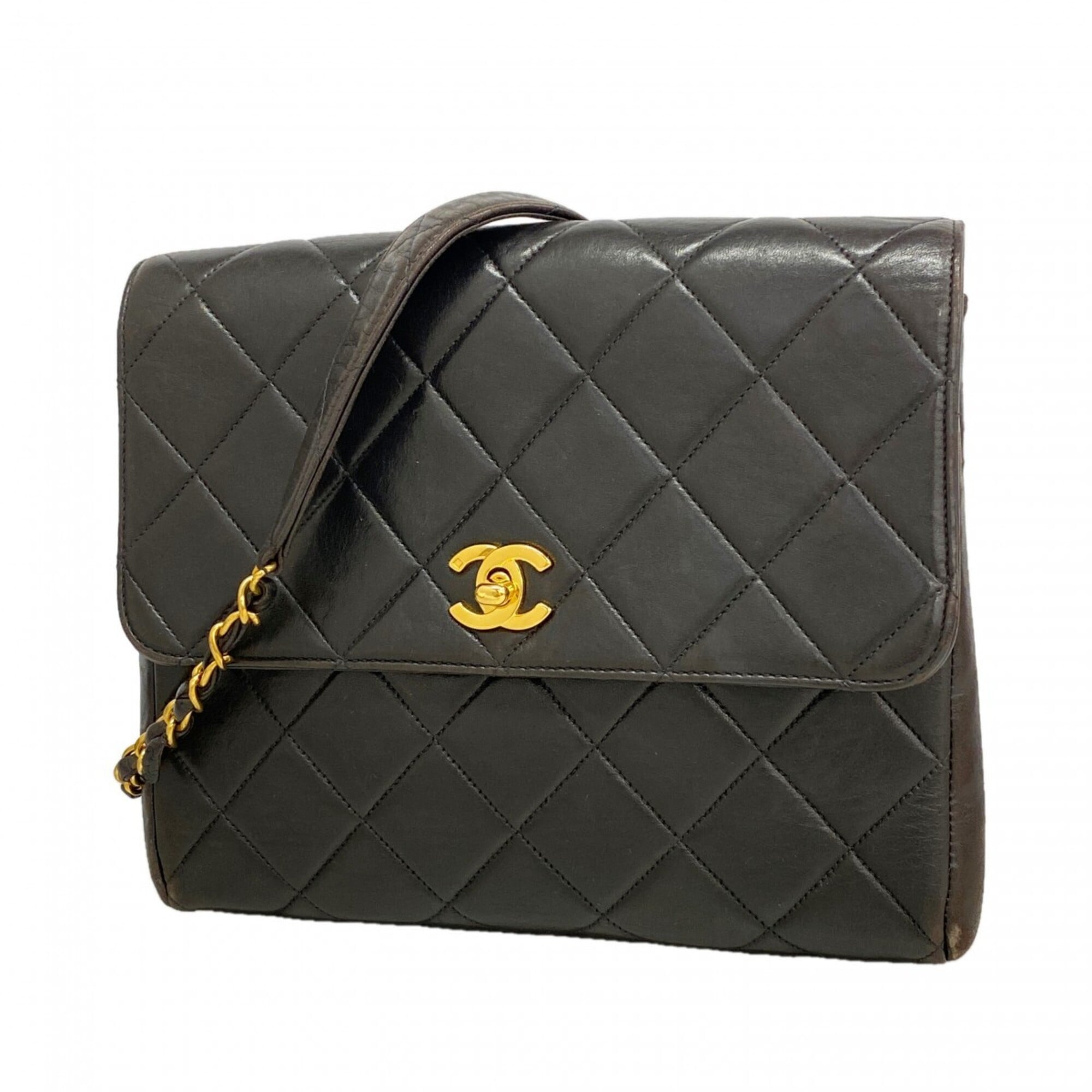 Chanel Black Leather Shoulder Bag (Pre-Owned)