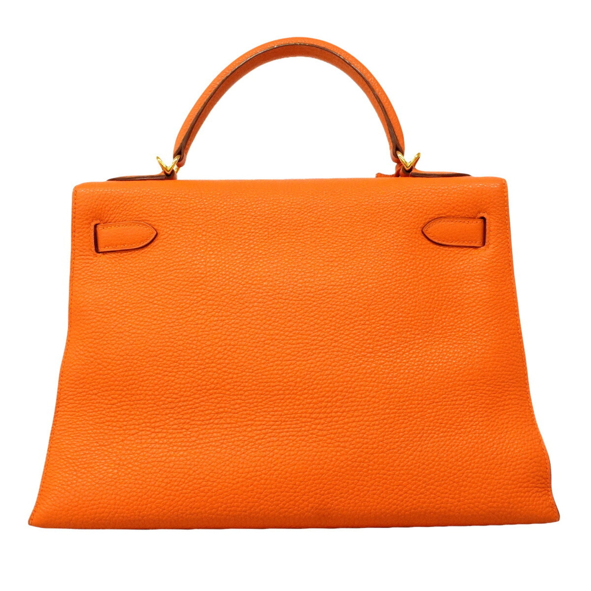 Hermes Orange Togo Leather Handbag (Pre-Owned)
