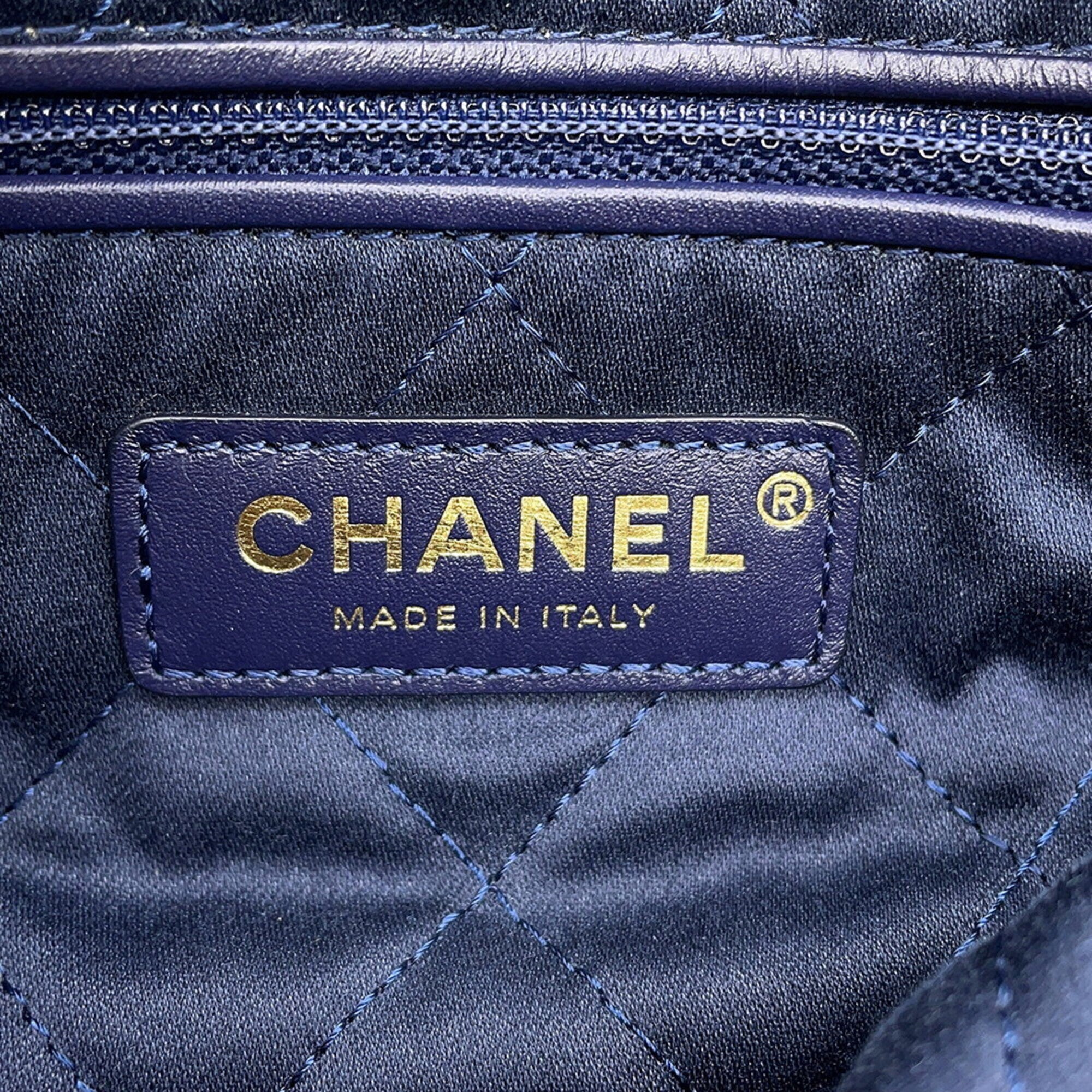 Chanel Navy Grained Calfskin Backpack (Pre-Owned)