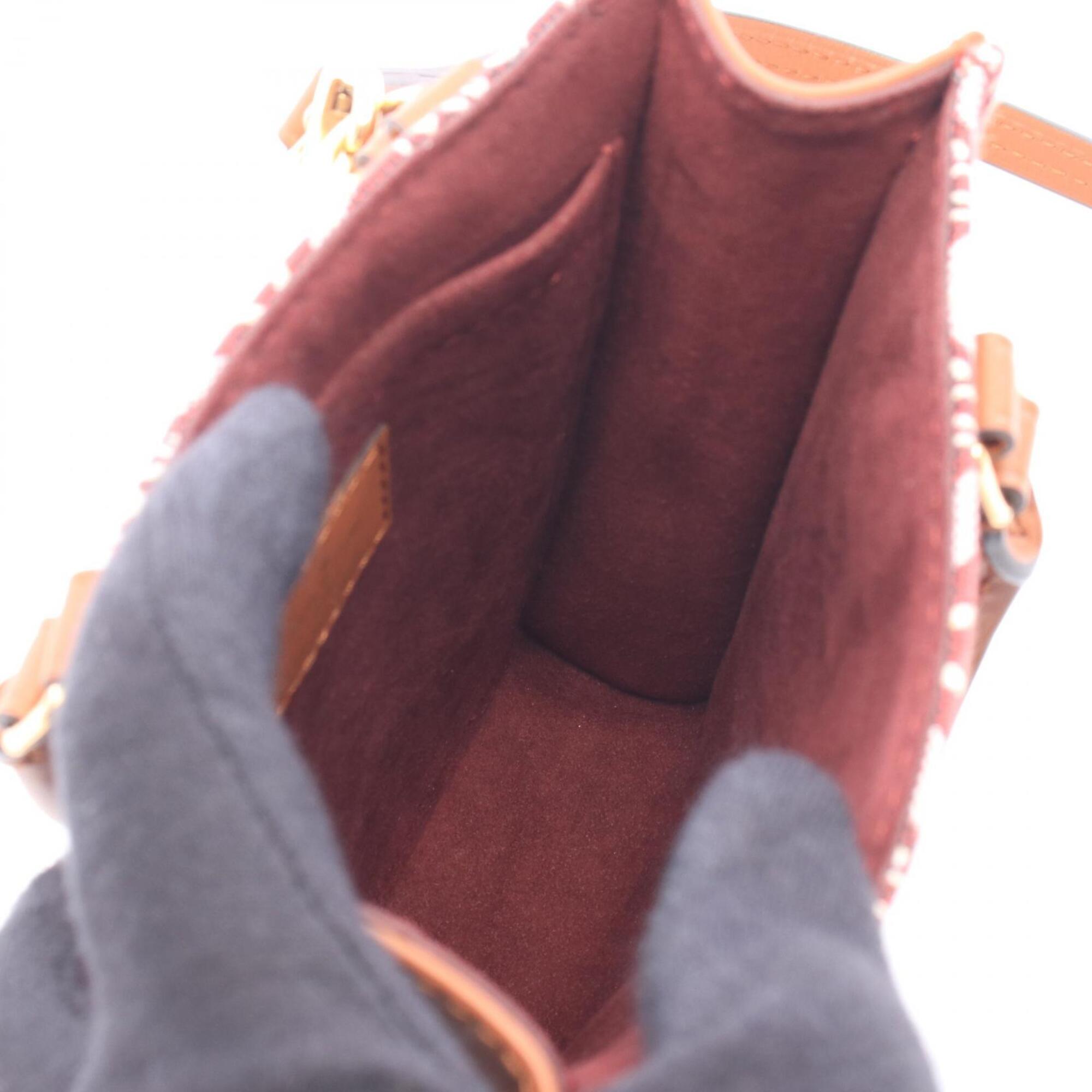 Louis Vuitton Bordeaux Brown Canvas Leather Handbag (Pre-Owned)
