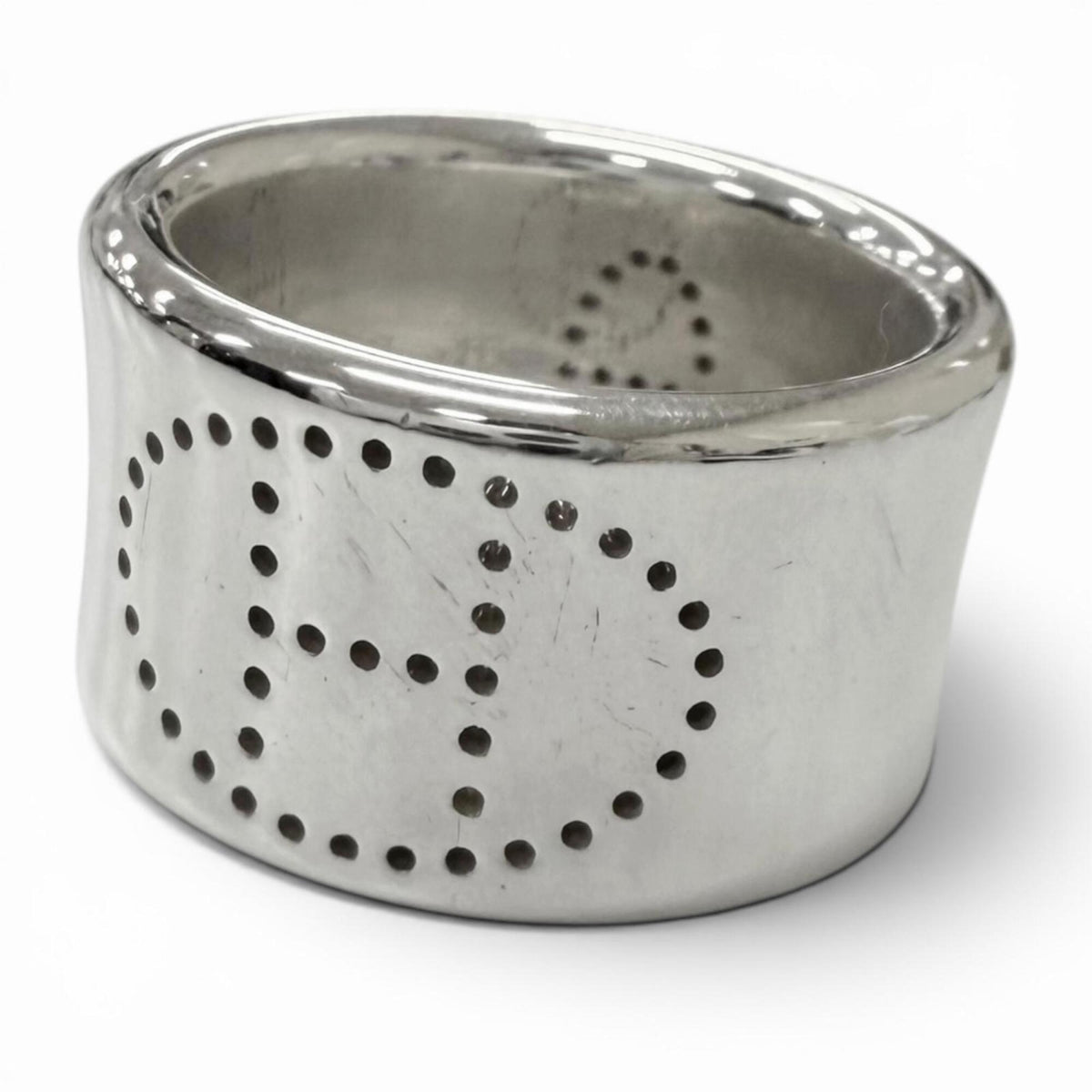 Hermes Silver Silver 925 Band Ring (Pre-Owned)