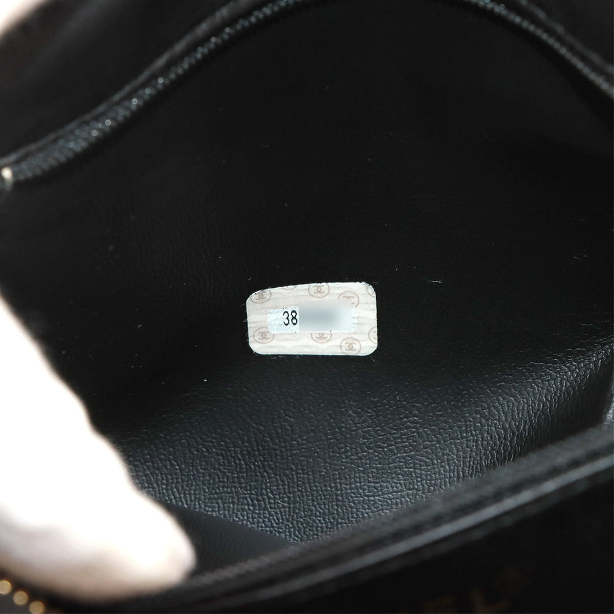 Chanel Black Grained Calfskin Handbag Pouch Wash Bag (Pre-Owned)