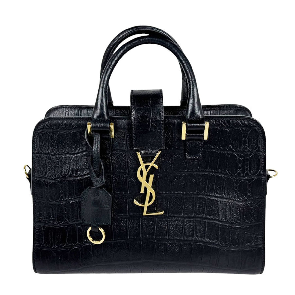 Saint Laurent Black Leather Handbag Shoulder Bag (Pre-Owned)