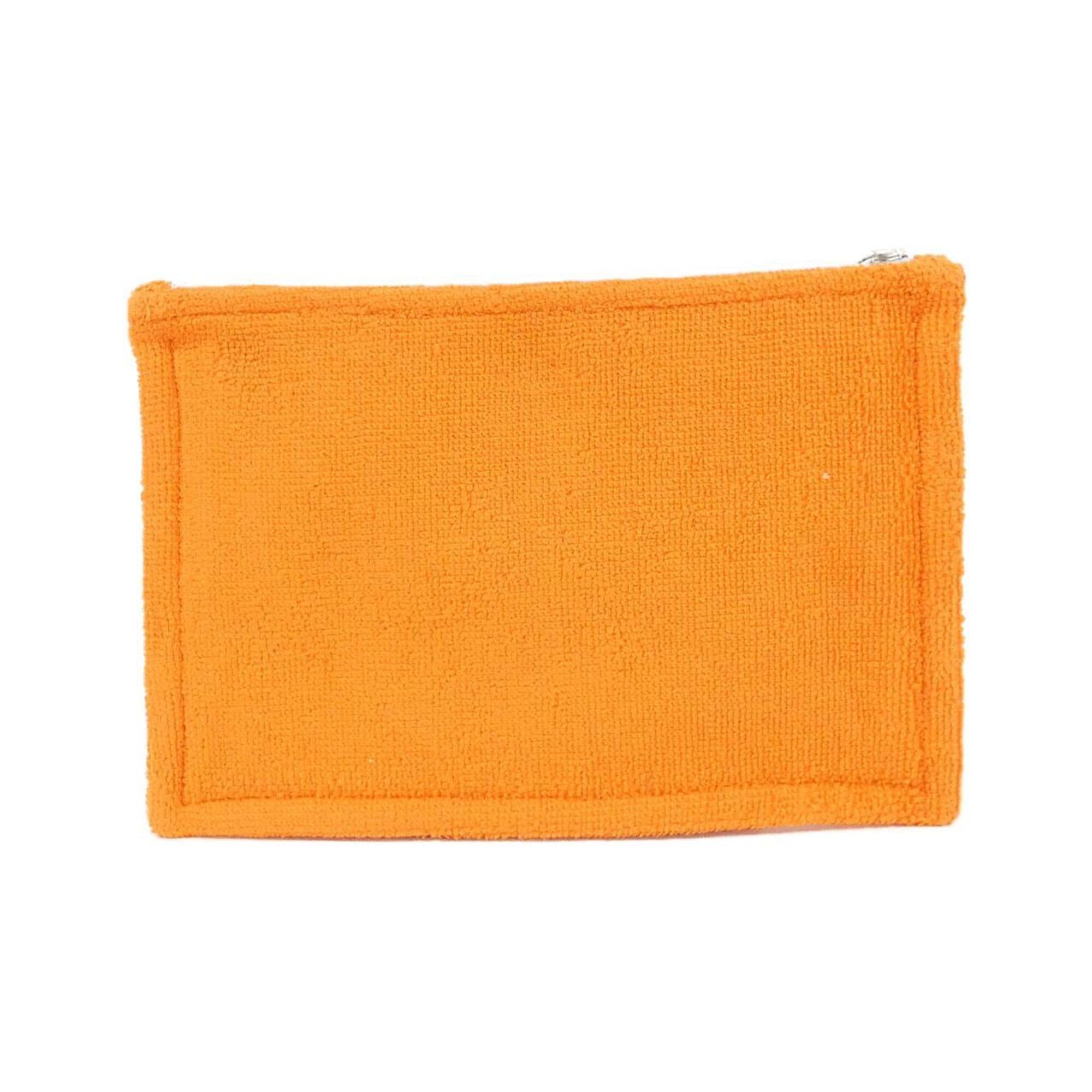 Hermes Orange Pile Fabric Handbag Pouch (Pre-Owned)