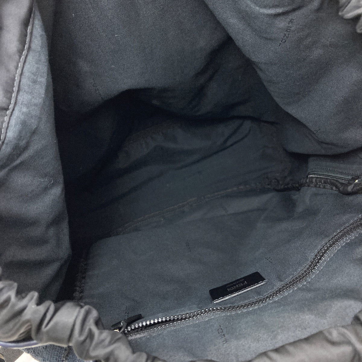 Fendi Black Navy Canvas Backpack (Pre-Owned)