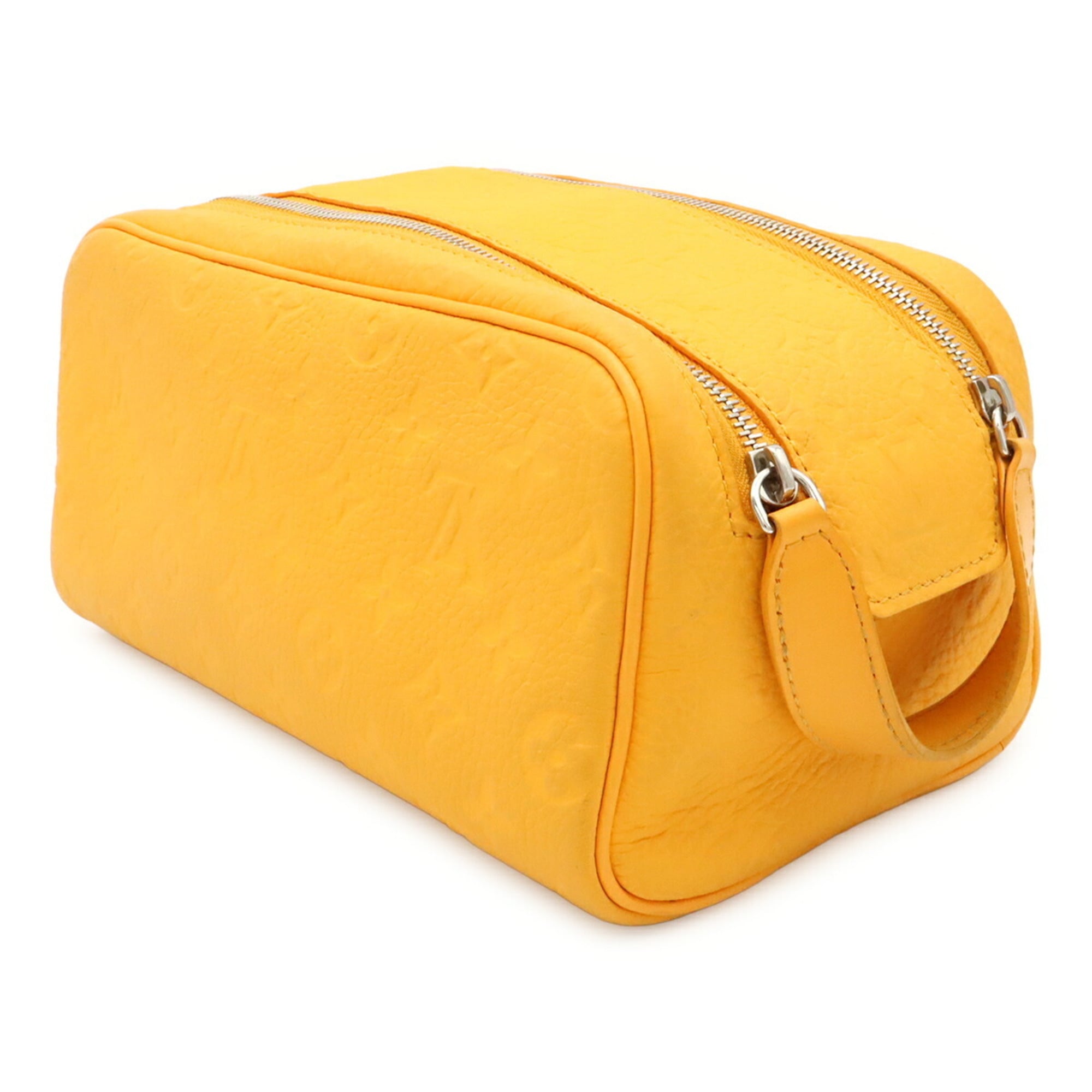 Louis Vuitton Saffron Yellow Leather Clutch Bag Handbag Pouch (Pre-Owned)