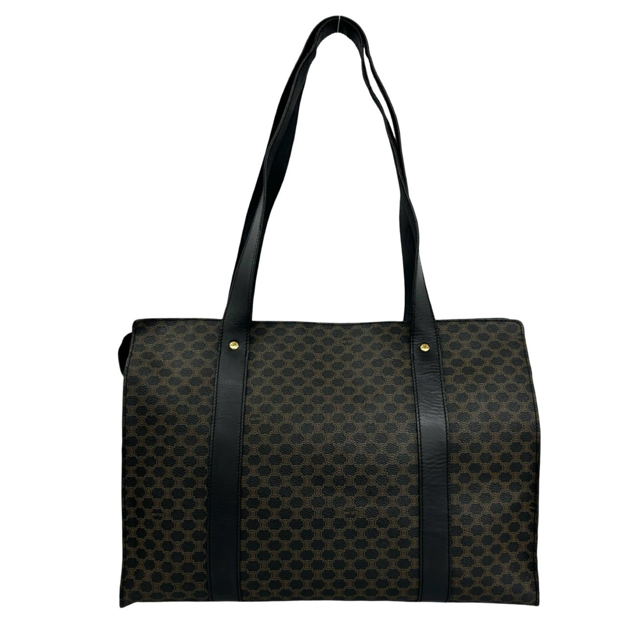 Celine Black Brown Leather Pvc Shoulder Bag Tote Bag (Pre-Owned)