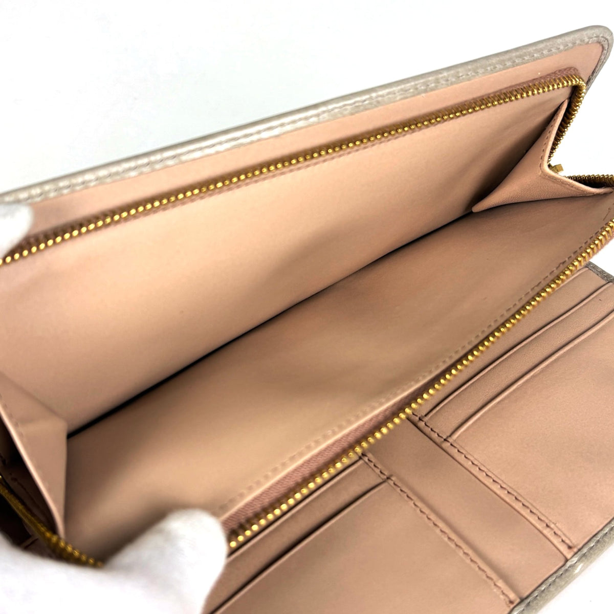 Prada Grayish Leather Long Wallet (Bi-Fold) (Pre-Owned)