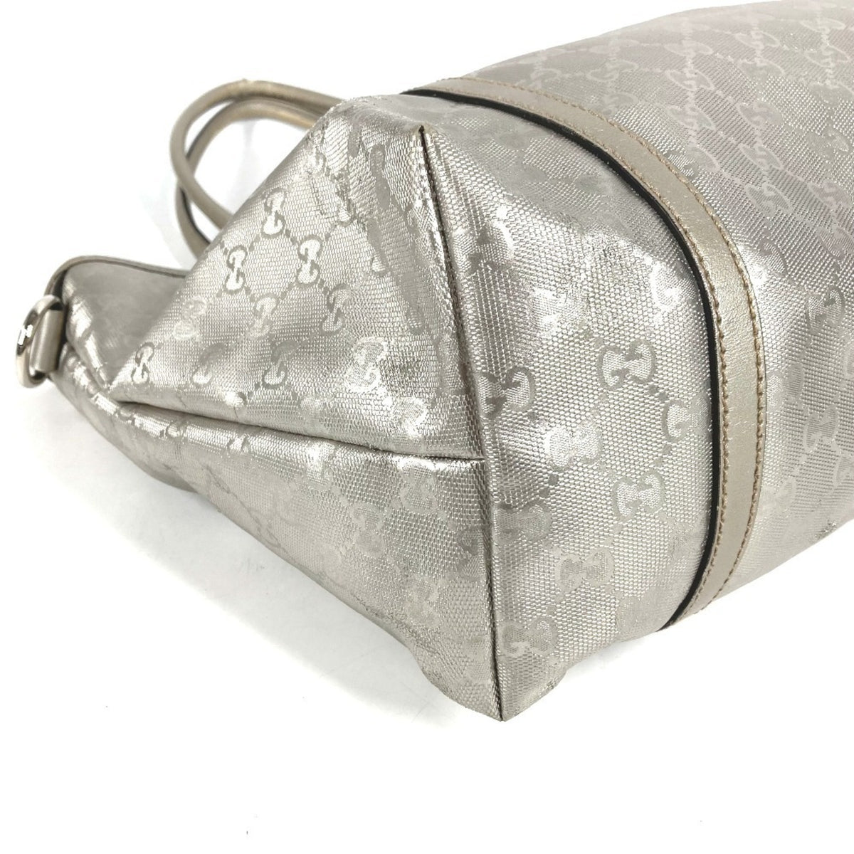 Gucci Silver Gg Imprimé Shoulder Bag Tote Bag (Pre-Owned)