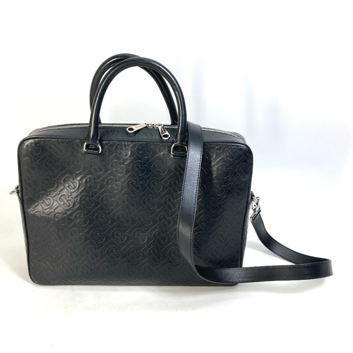Burberry Black Leather Handbag Shoulder Bag (Pre-Owned)